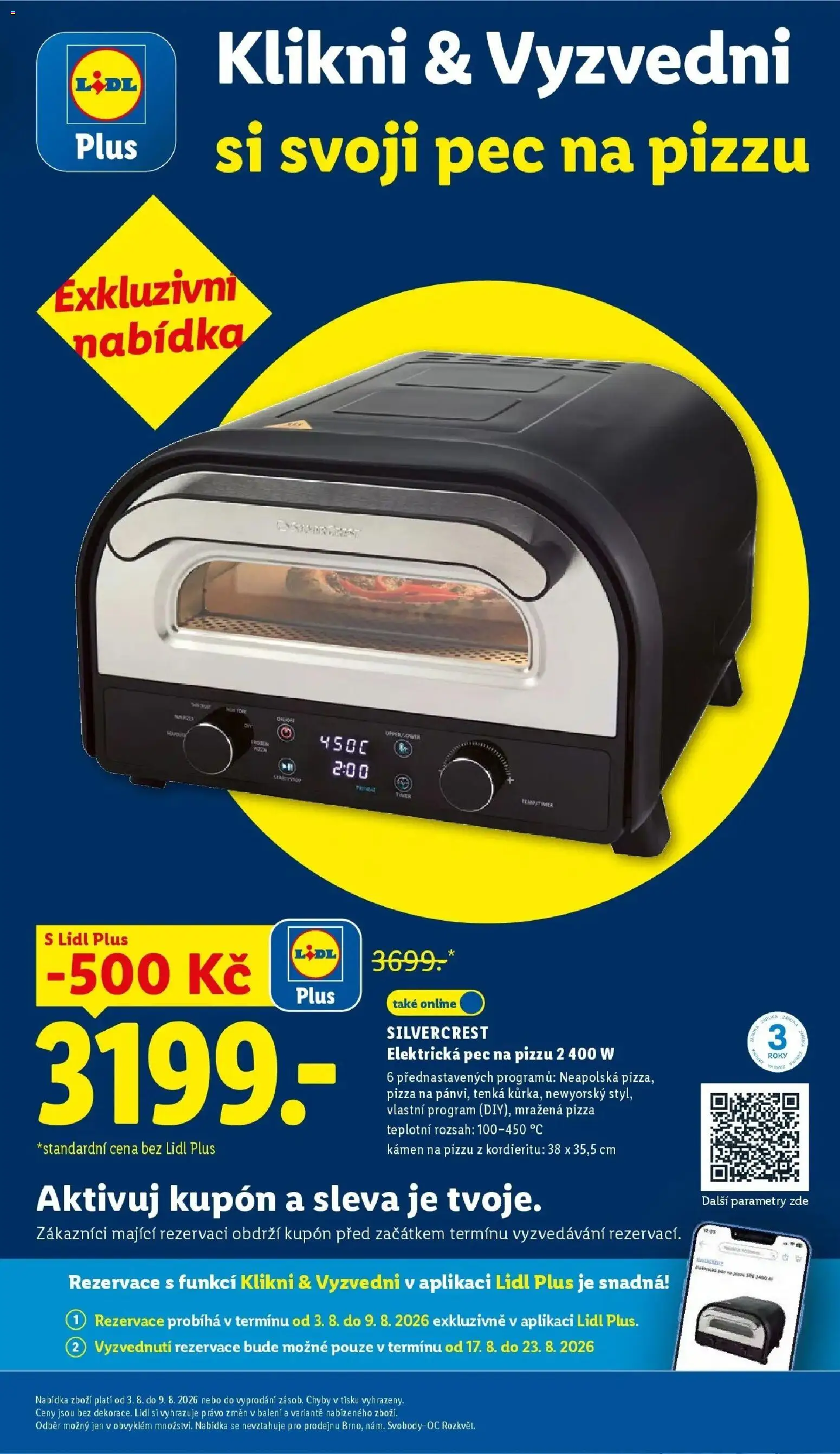 Lidl aktuální leták - Spotřební zboží od 03.08.2026 | Strana: 15 | Produkty: Pizza, Mražená pizza, Pec