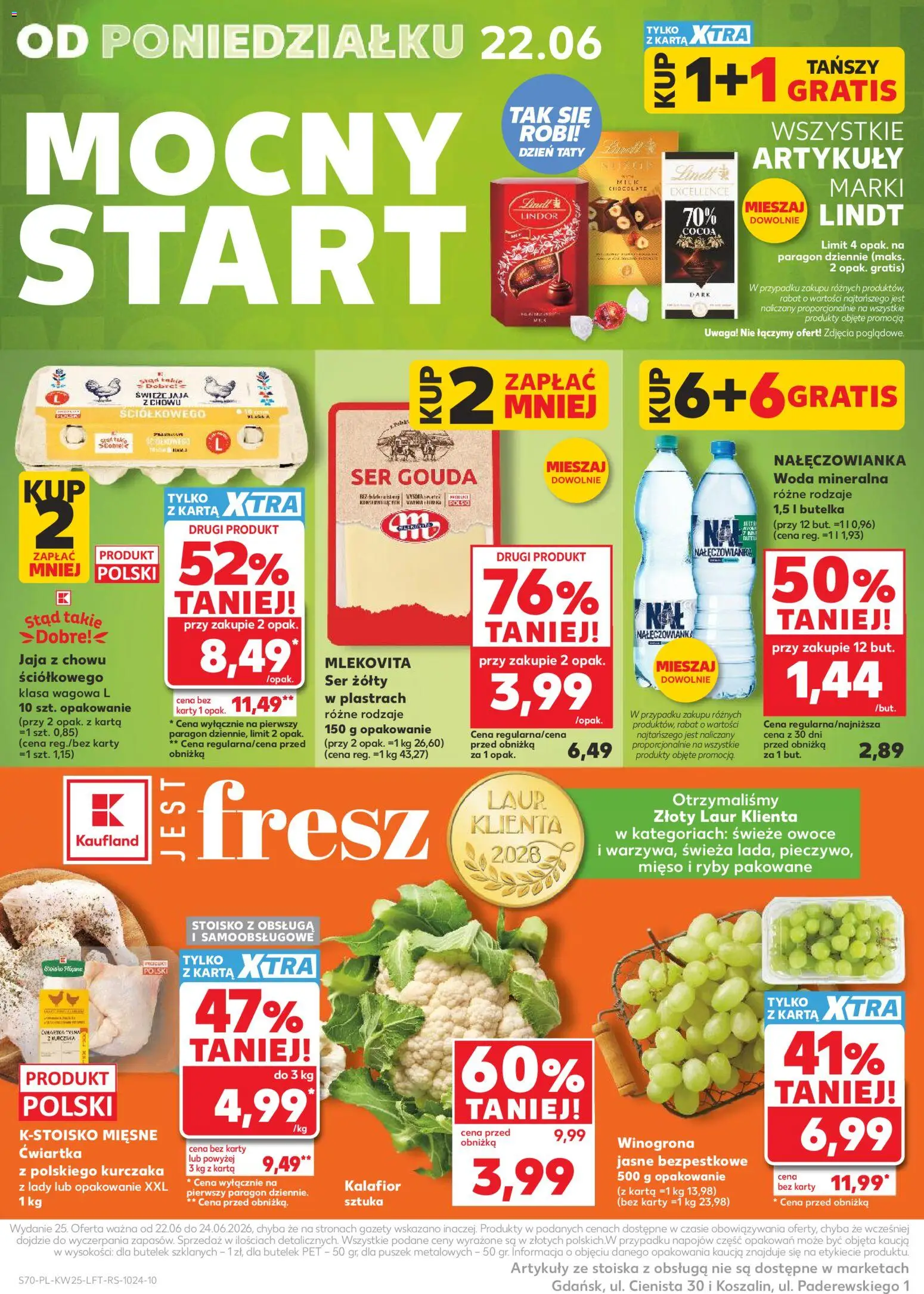 Kaufland Polsko leták od 18.06.2026 | Strana: 70 | Produkty: Lindor, Ryby, Lindt lindor, Karty
