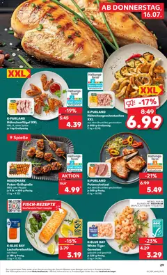 Kaufland Prospekt ab 16.07.2026 gültig | Seite: 29 | Produkte: Spieße, Garnelen, Fisch, Putenschnitzel