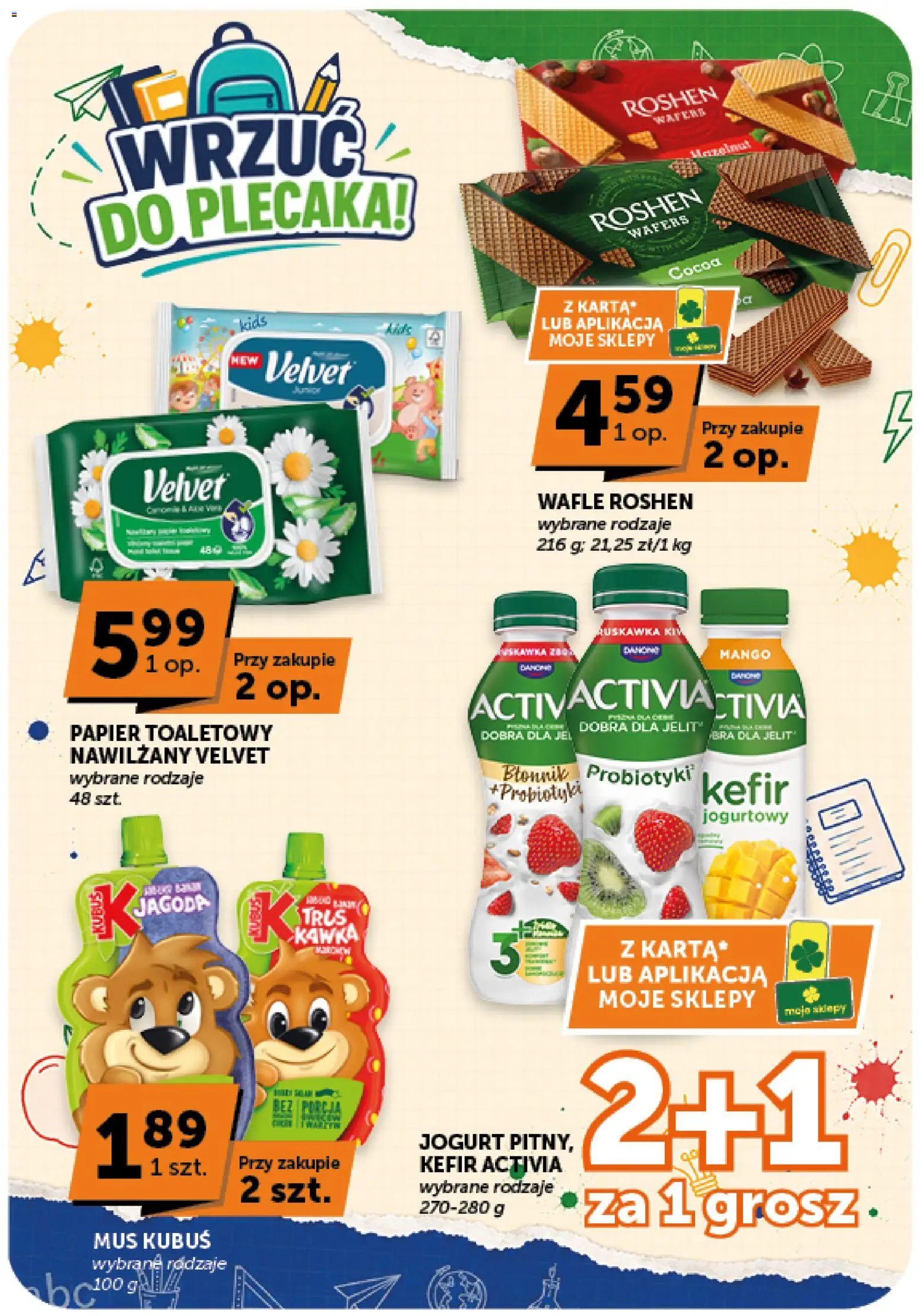 Groszek gazetka od 03.09.2026 | Strona: 6 | Produkty: Kefir, Kubuś, Papier toaletowy, Probiotyki
