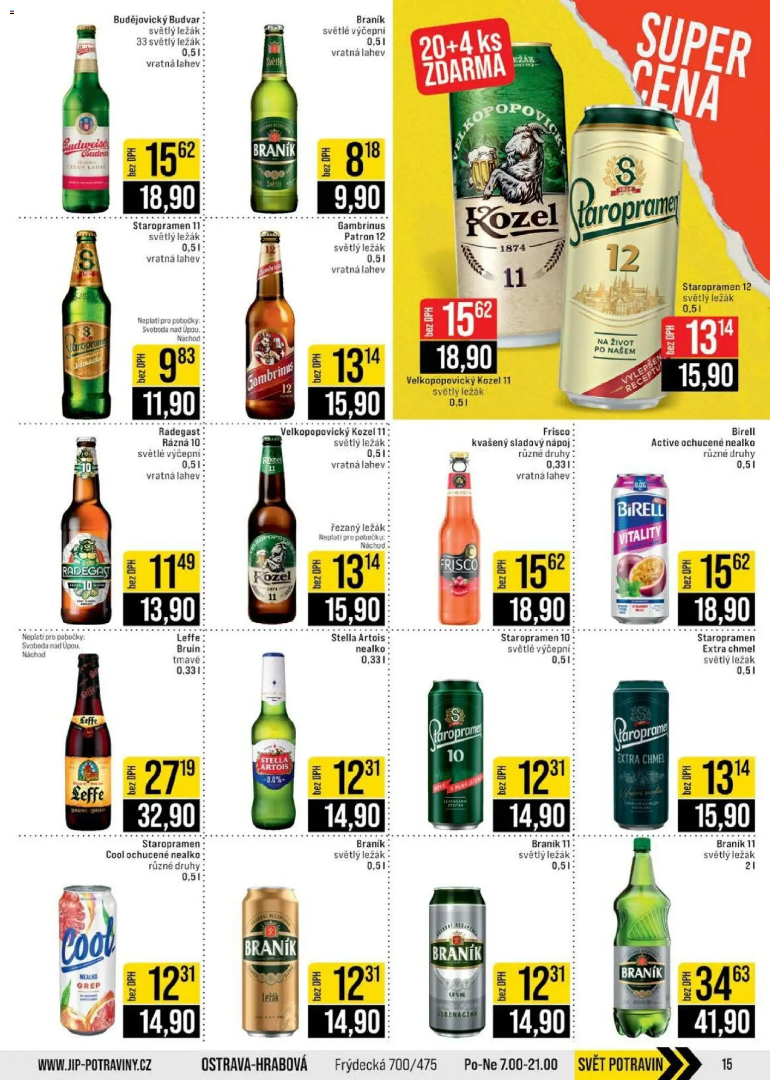 Jip leták - Cash & Carry od 27.05.2026 | Strana: 15 | Produkty: Budvar, Birell, Kozel, Radegast