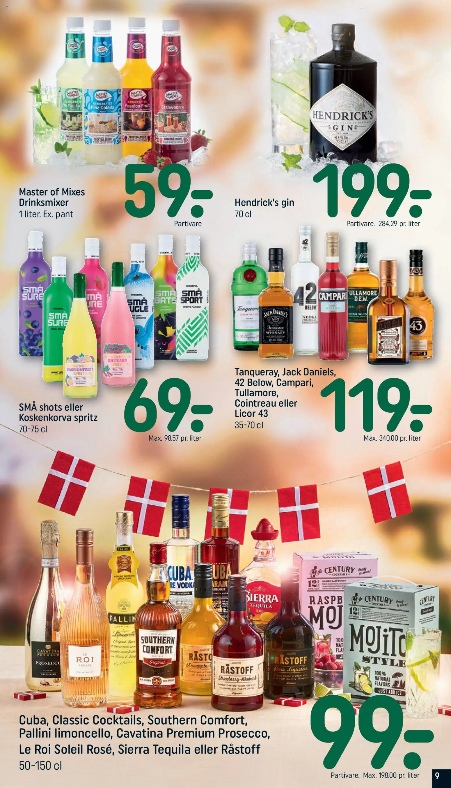 Rema 1000 tilbudsavis – gyldig fra 07.06.2026 | Side: 9 | Produkter: Gin, Vodka, Mixer