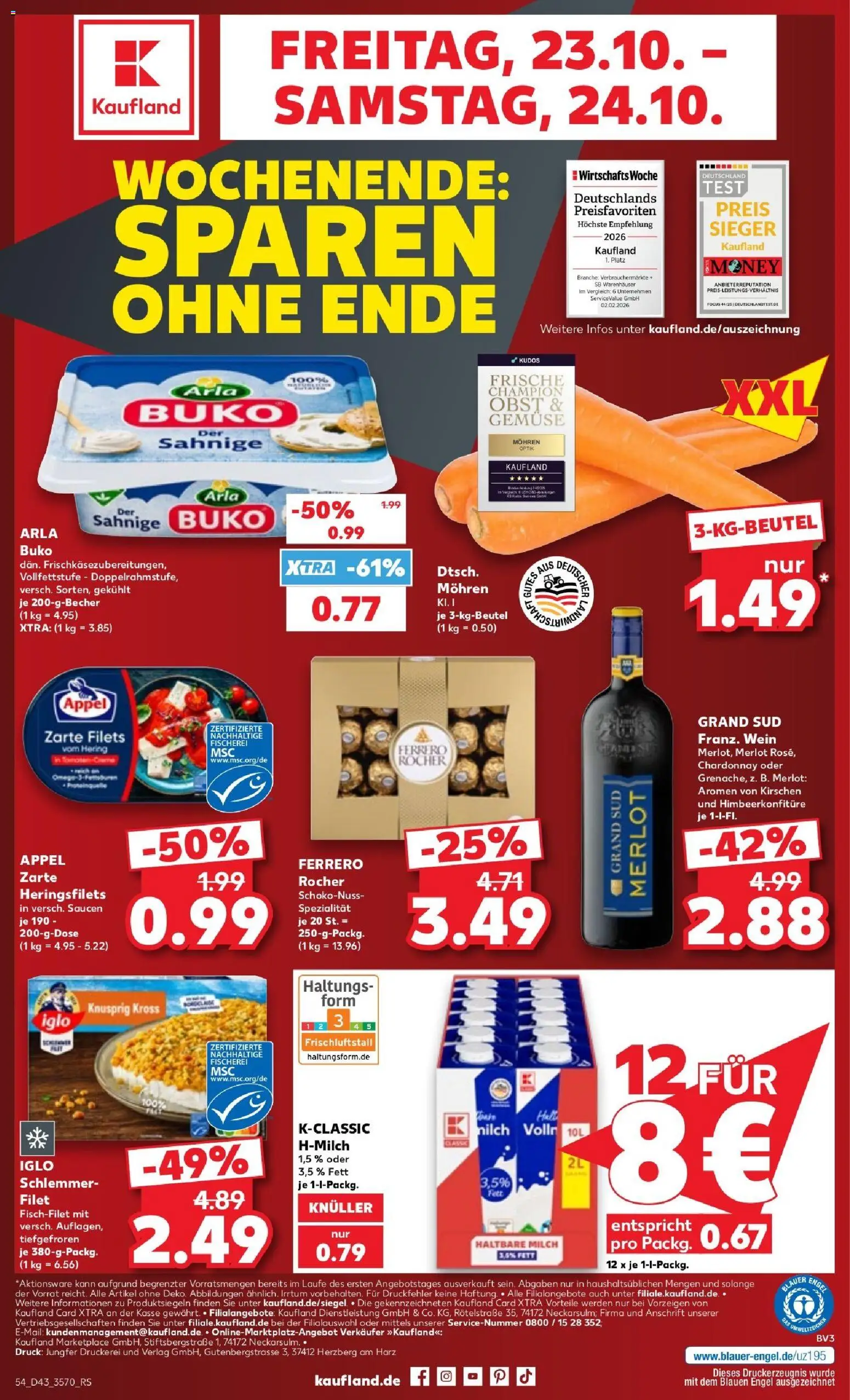 Kaufland Prospekt Berlin – gültig ab 19.10.2026 | Seite: 54 | Produkte: Haltbare milch, Mohren, Kirschen, Obst