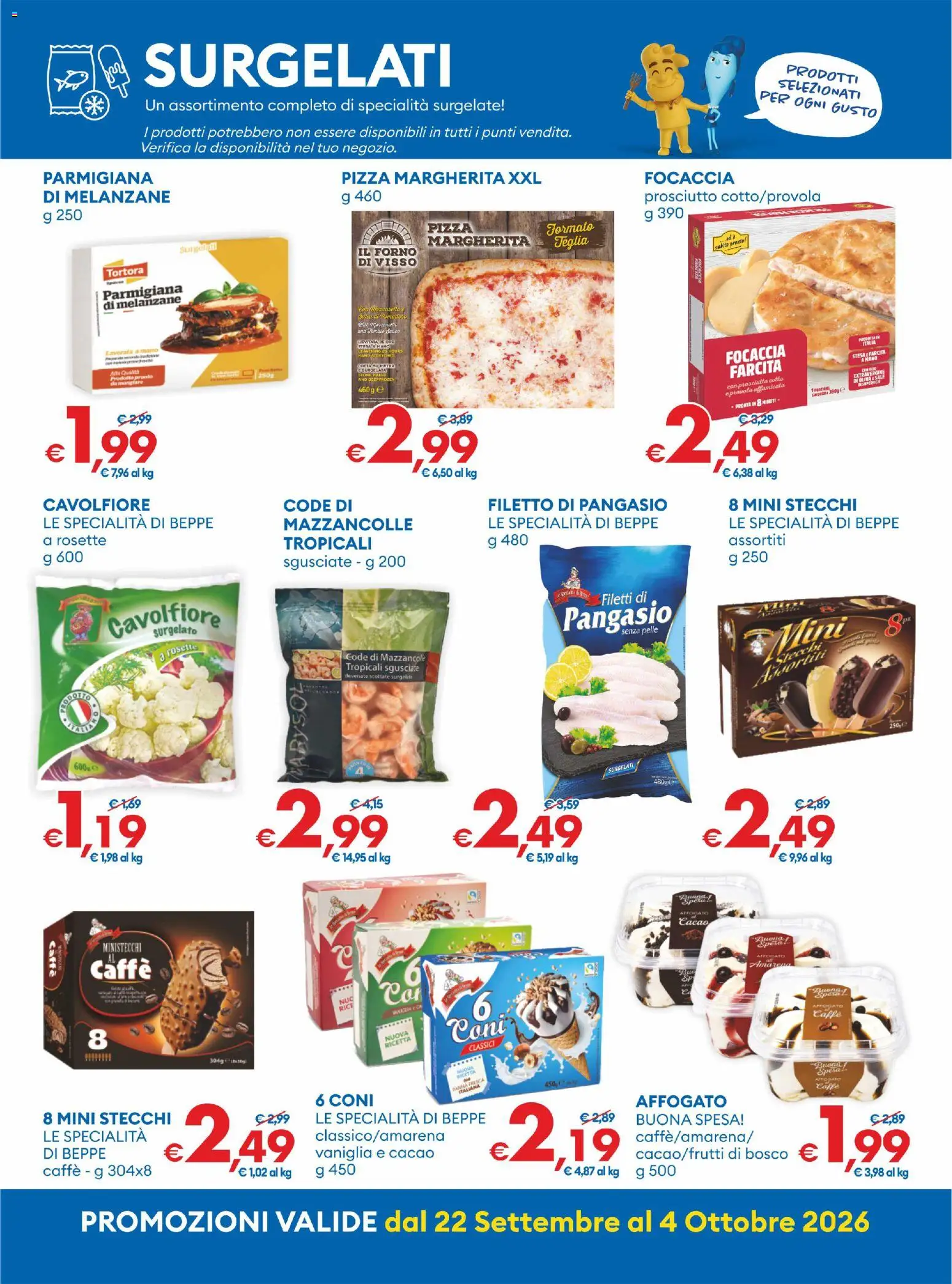 Volantino MD Discount del 22/09/2026 | Pagina: 18 | Prodotti: Focaccia, Mazzancolle, Sale, Pangasio