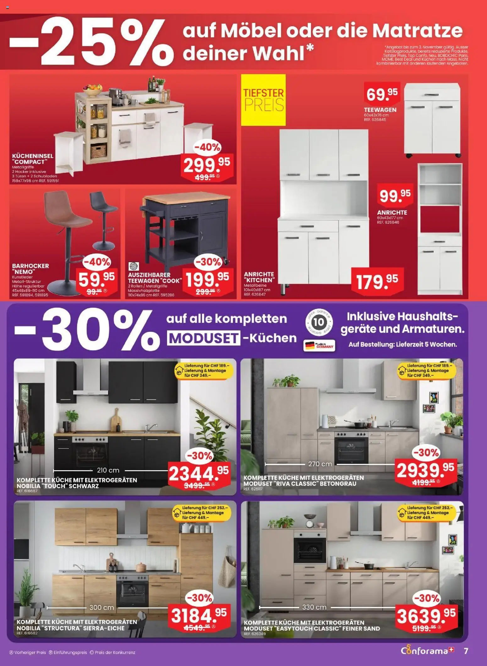 Conforama aktionen – gültig ab 28.10.2026 | Seite: 7 | Produkte: Hocker, Anrichte, Top, Barhocker