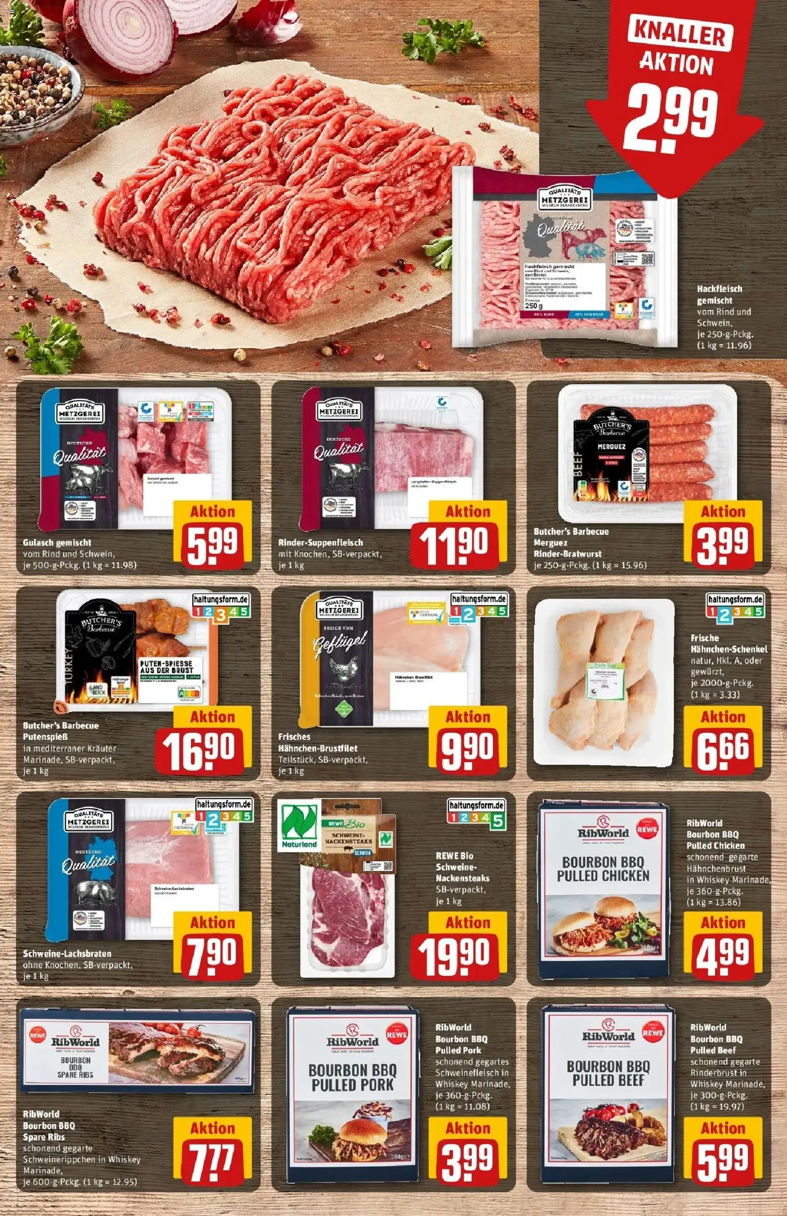 REWE Prospekt ab 04.05.2026 zum Blättern » Angebote | Seite: 12 | Produkte: Spare ribs, Schweinefleisch, Whiskey, Hahnchenbrust