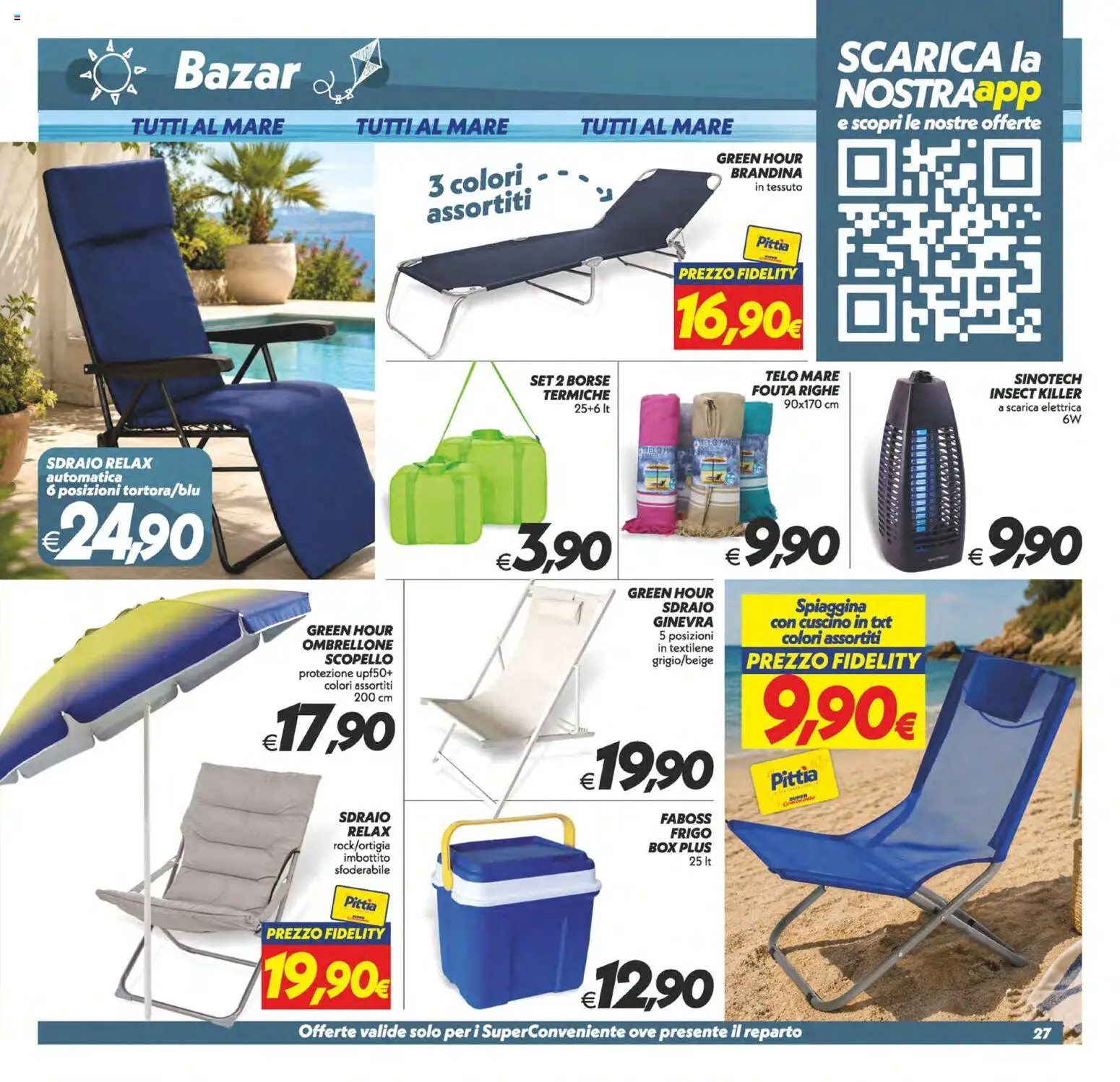 Volantino SuperConveniente del 11/08/2026 | Pagina: 27 | Prodotti: Sdraio, Ombrellone, Cuscino