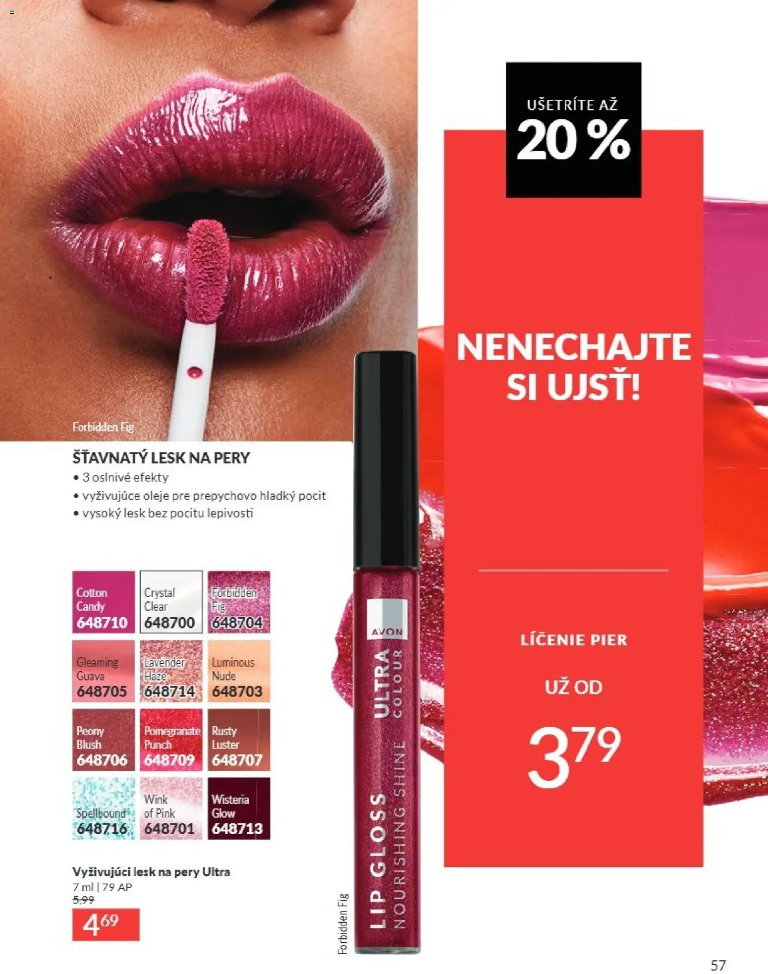 Nové Avon akcie – leták je platný od 01.08.2026 | Strana: 57 | Produkty: Lesk na pery