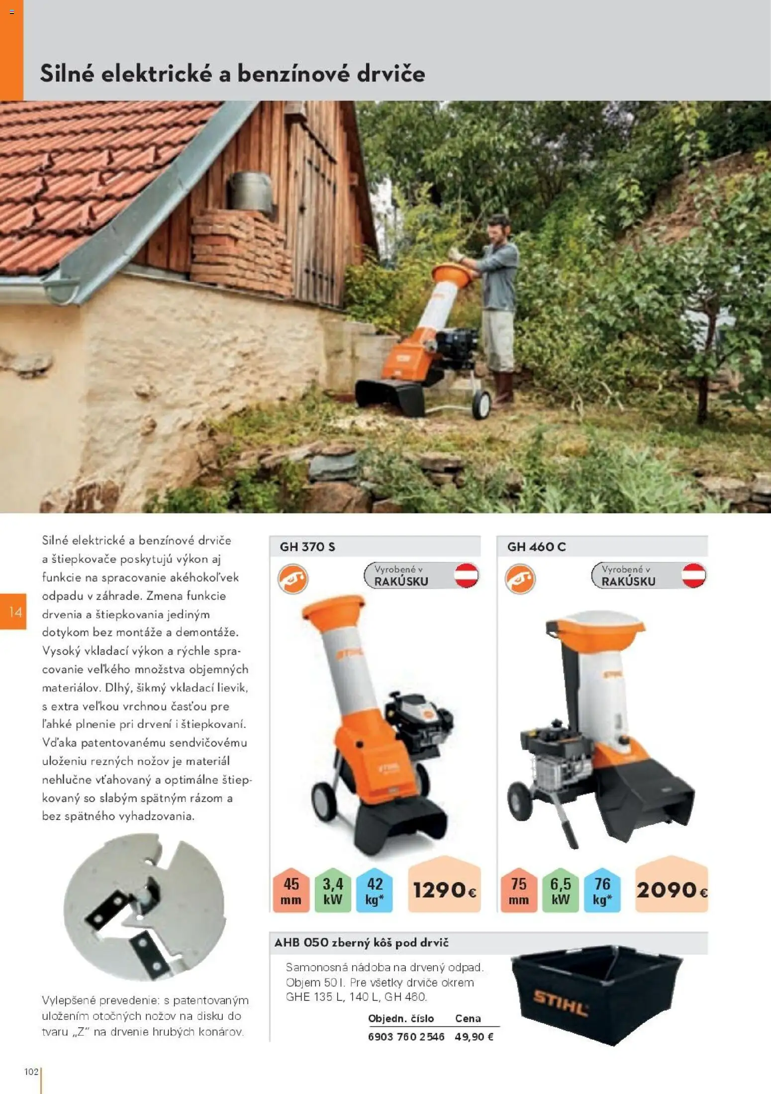 Nové STIHL akcie – leták je platný od 19.08.2026 | Strana: 102 | Produkty: Drvič, Kôš