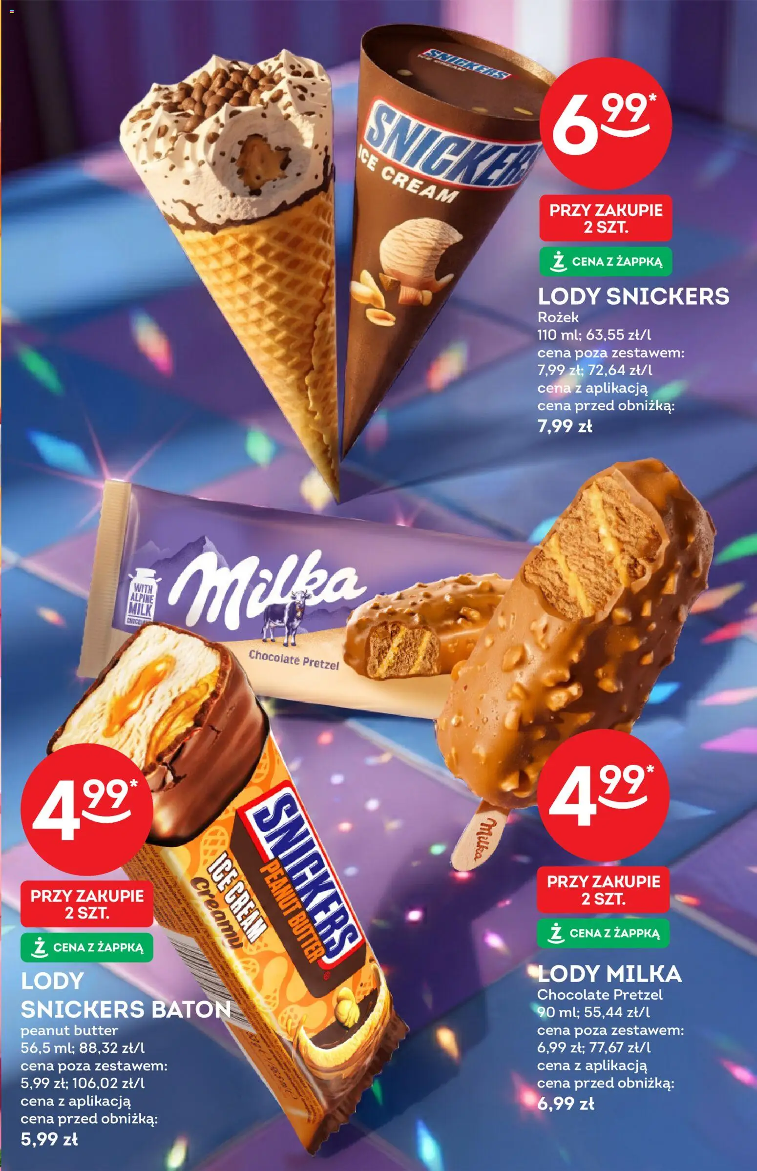 Żabka gazetka - Katalog lodowy od 20.05.2026 | Strona: 5 | Produkty: Milka, Baton, Lody
