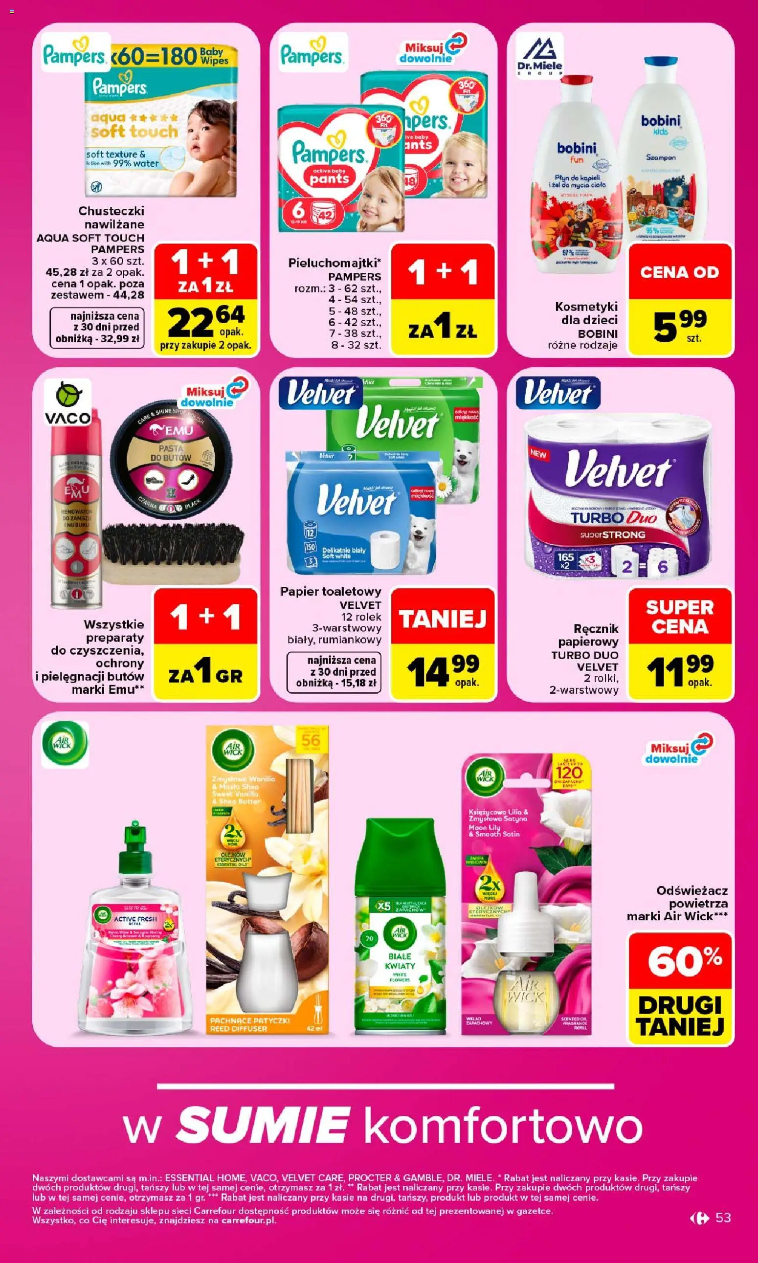 Carrefour gazetka od 28.09.2026 | Strona: 53 | Produkty: Odświeżacz, Chusteczki, Air Wick, Płyn do kąpieli