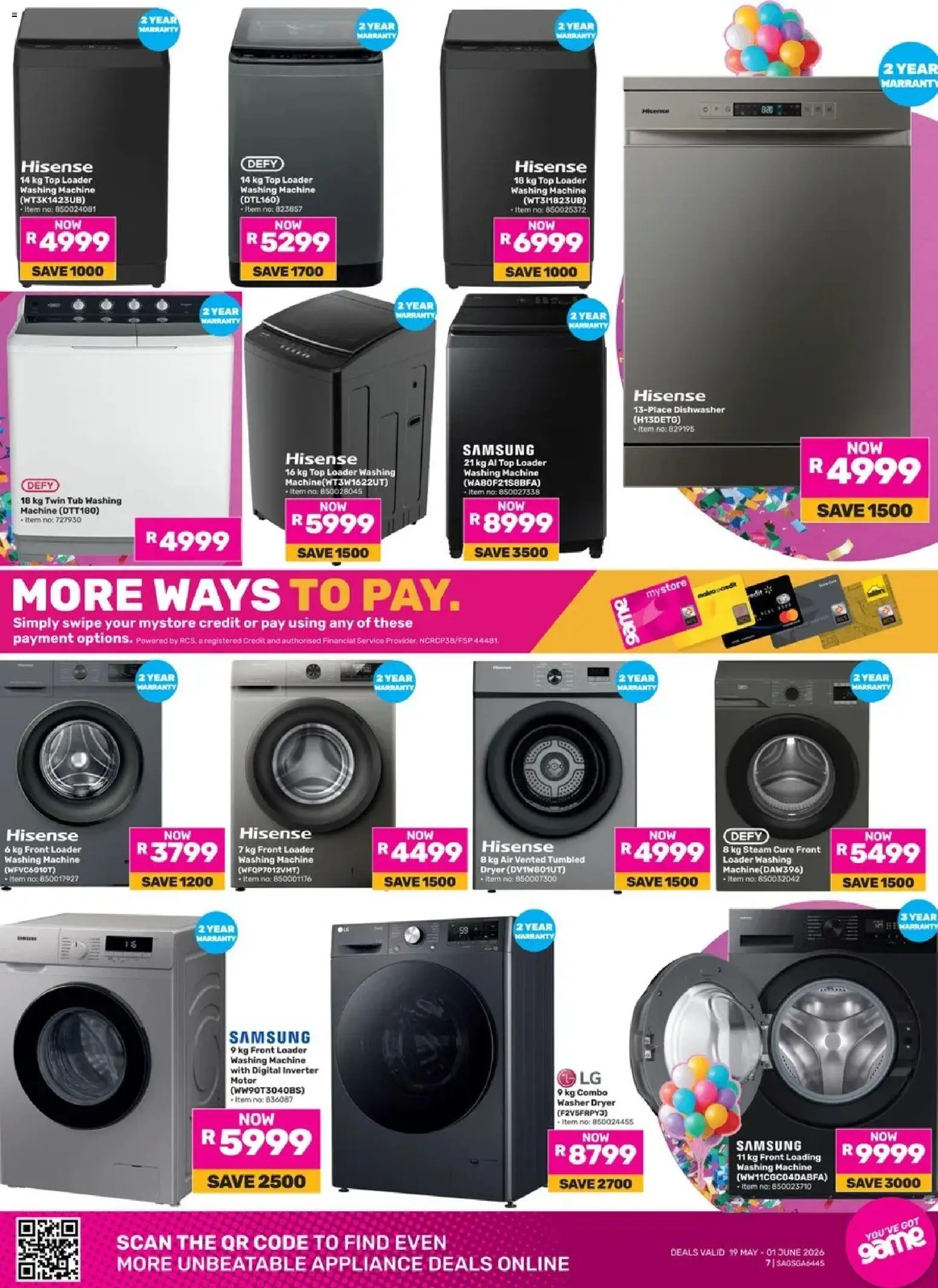Game - 56 Years In The Game valid from 19.05.2026 | Page: 7 | Products: Washing machine, Dishwasher, Dryer, Game