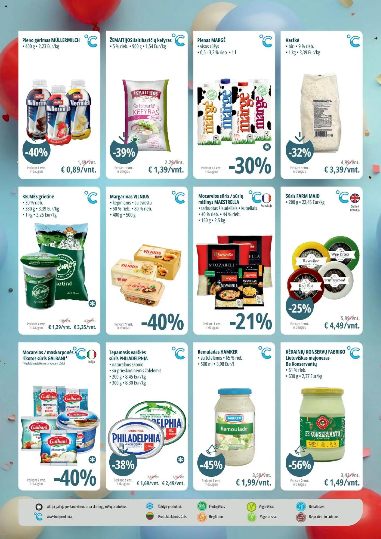 ePromo akcijos nuo 29.05.2026 | Puslapis: 2 | Prekių: Margarinas, Pienas, Sūris, Varškė