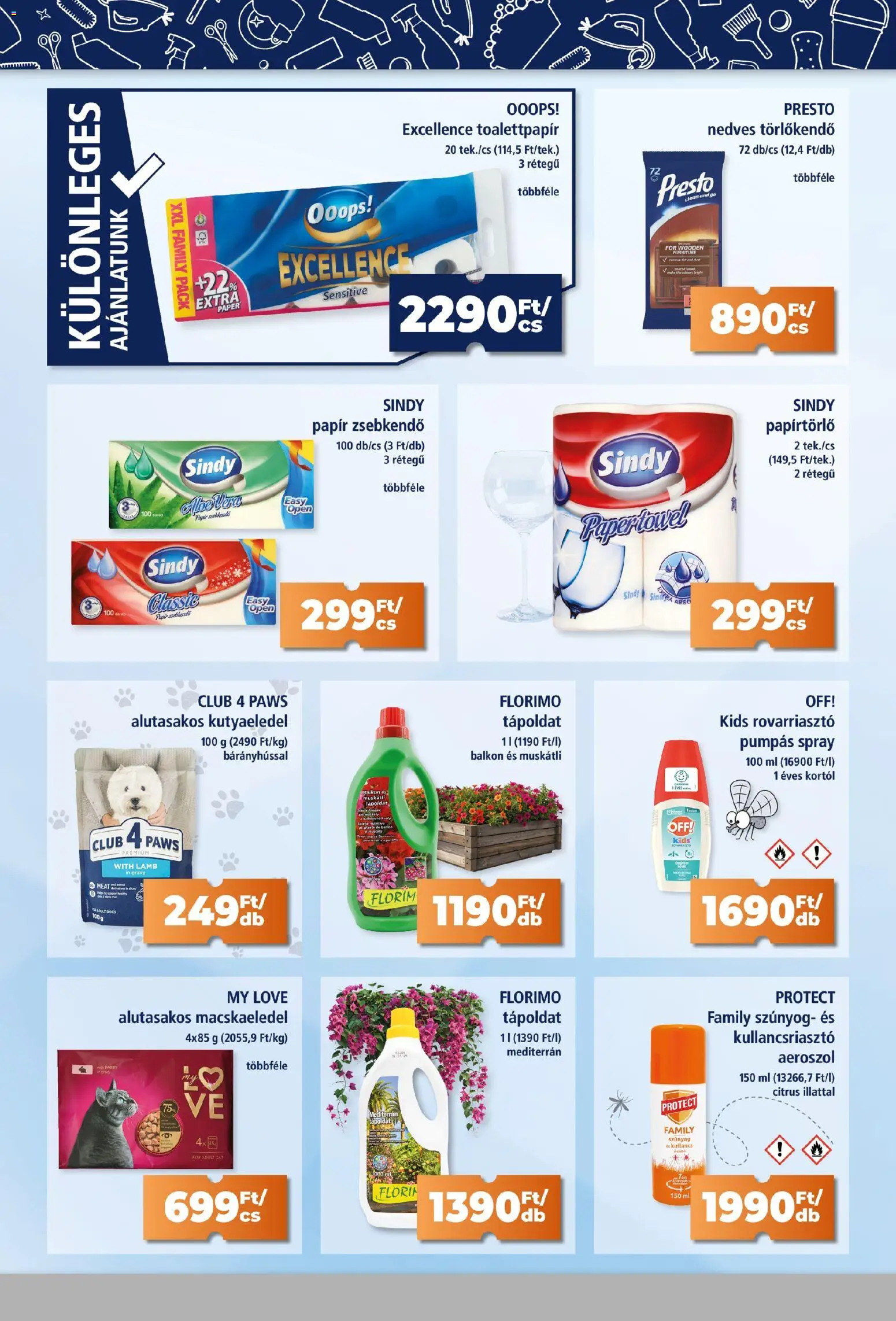 Goods Market akciós ujság - amely érvényes a következő dátumtól: 18.06.2026 | Oldal: 4 | Termékek: Macskaeledel, Kutyaeledel, Kullancsriasztó, Nedves törlőkendő