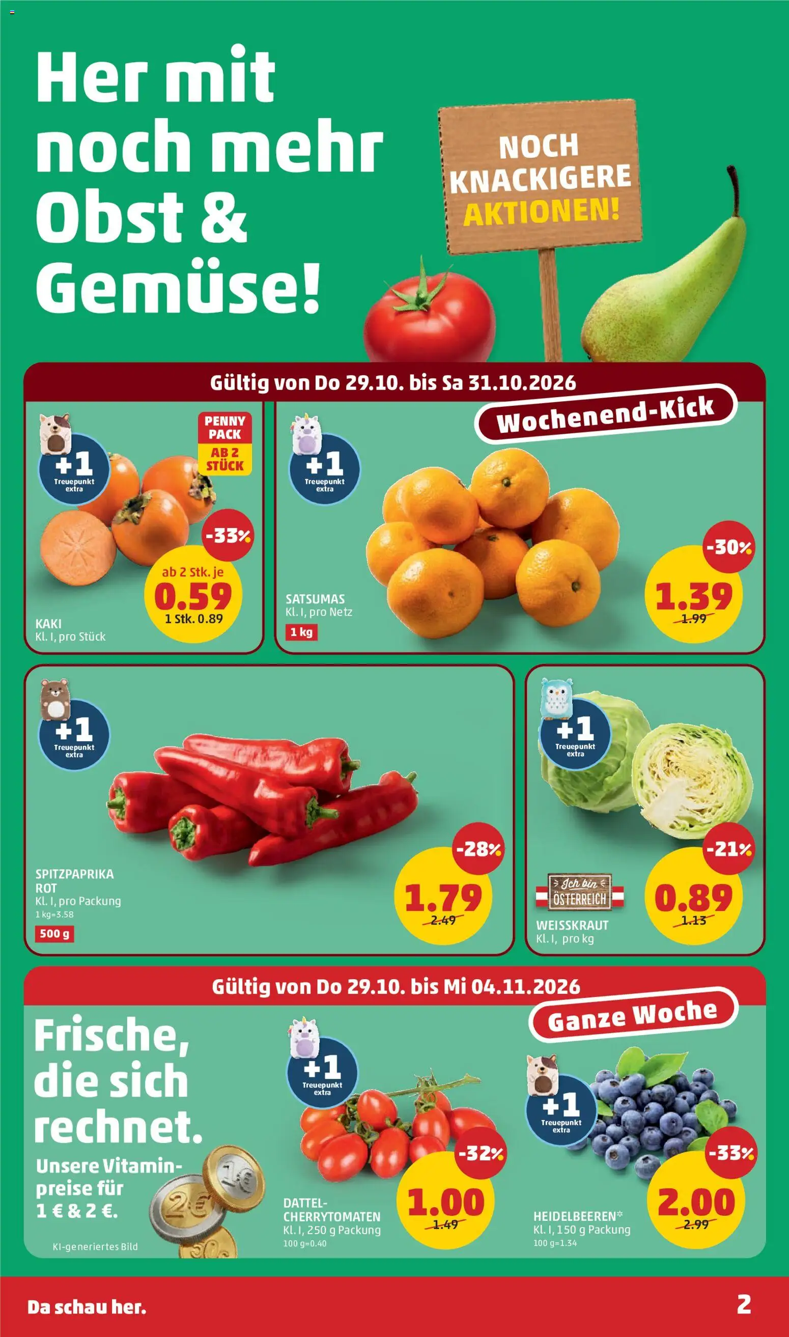 Penny Markt Flugblatt gültig ab 29.10.2026 | Seite: 2 | Produkte: Gemüse, Kaki, Dattel