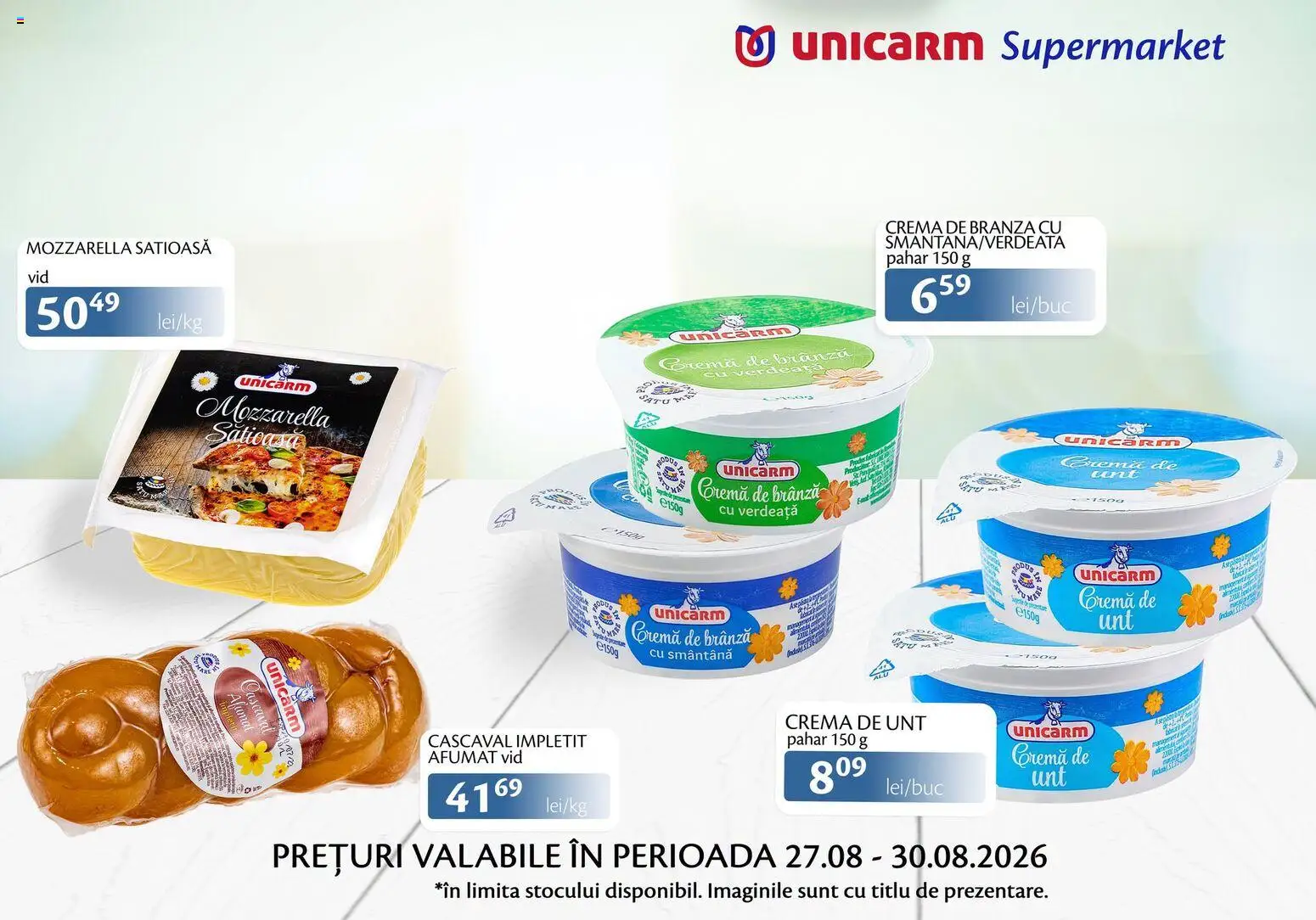 Noul catalog Unicarm – valabil de la 27.08.2026 | Pagină: 5 | Produse: Brânză, Cremă, Smântână, Verdeață