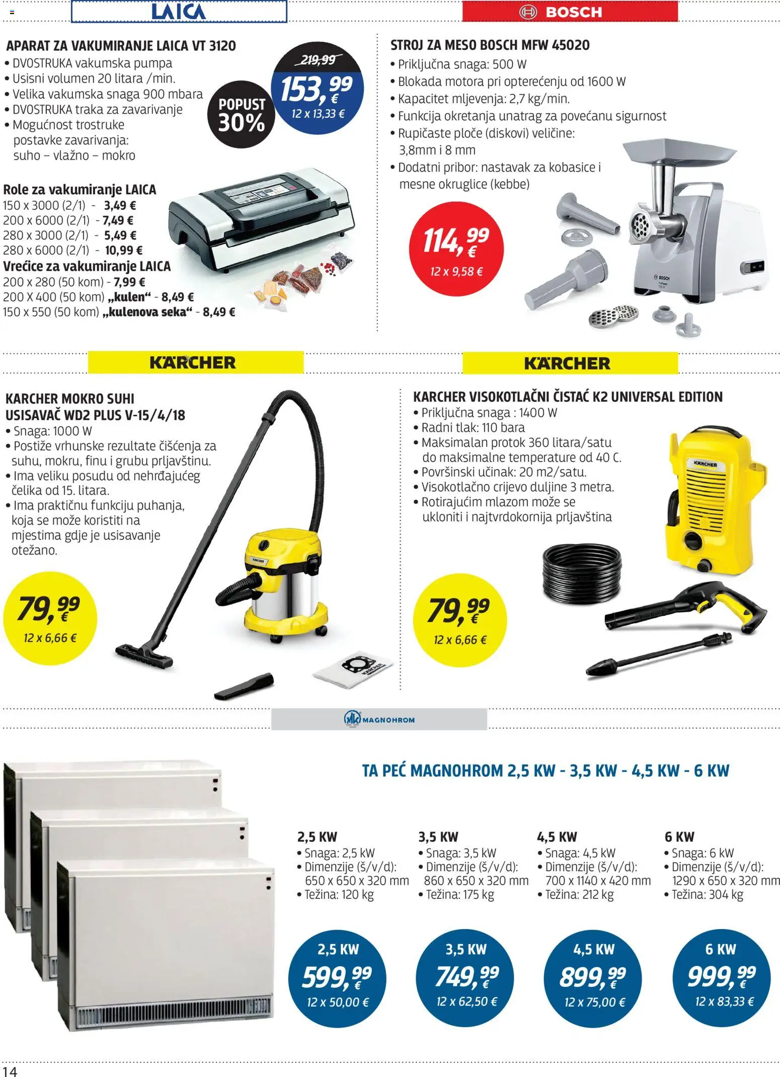 Centar Tehnike katalog | vrijedi od 09.03.2026 | Stranica: 14 | Proizvodi: Okruglice, Role, Mesne okruglice, Visokotlačni čistač