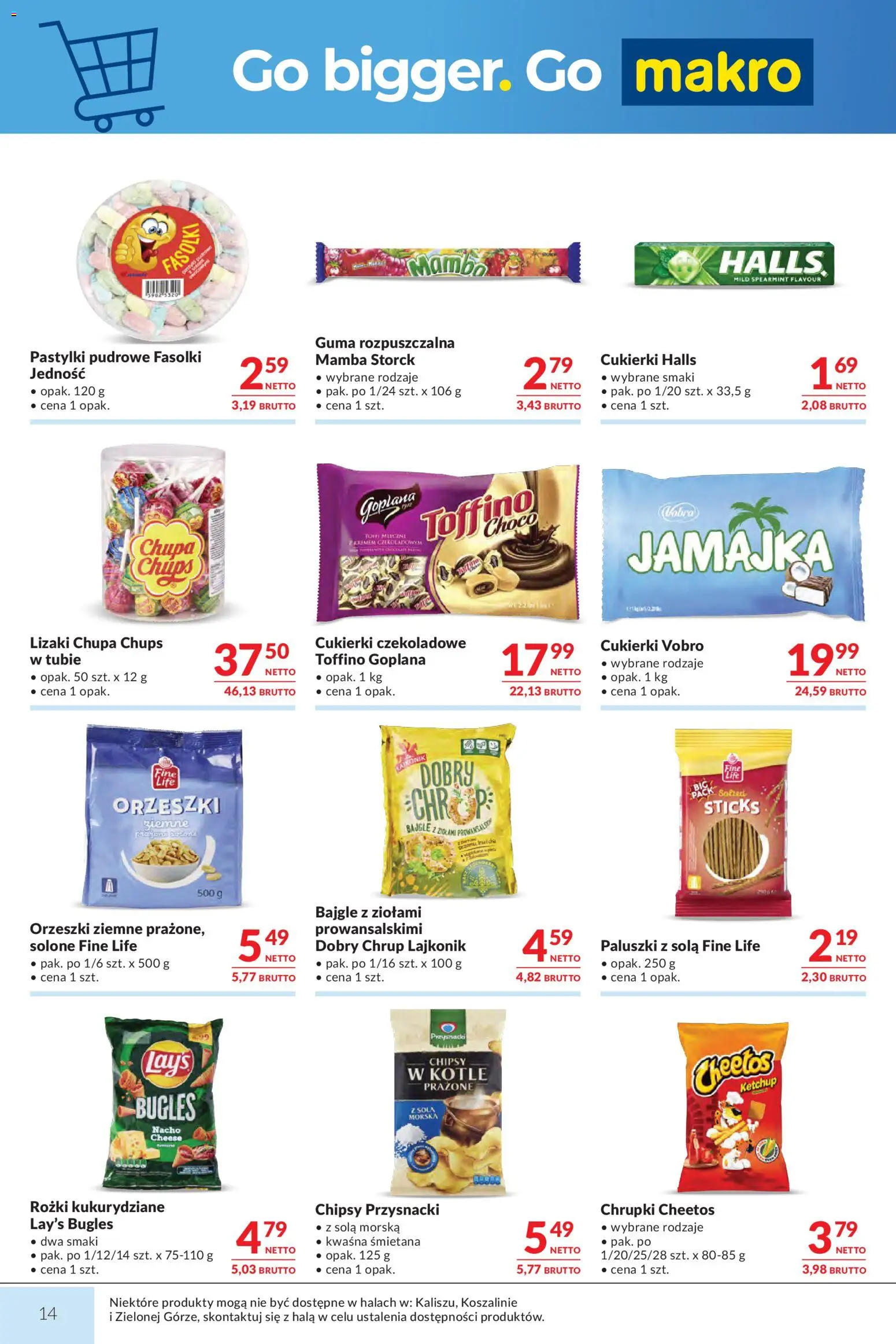 Makro gazetka od 01.09.2026 | Strona: 14 | Produkty: Paluszki, Lizaki, Śmietana, Lizaki chupa chups