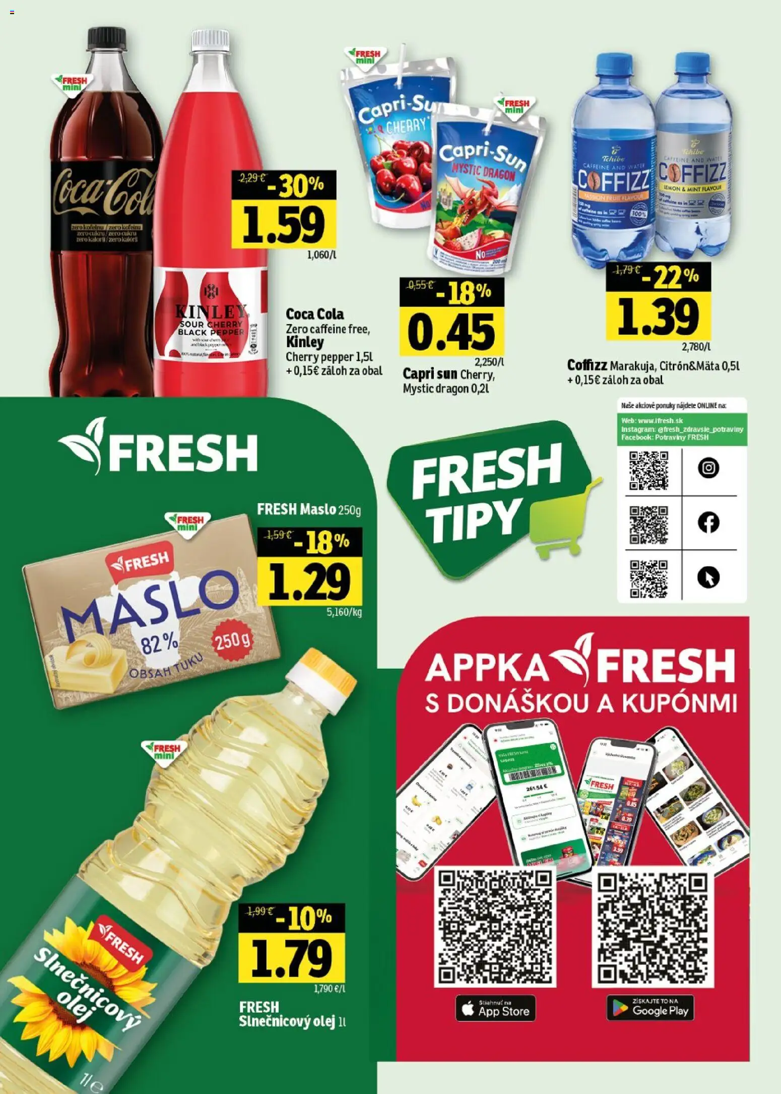 Nové Fresh akcie – leták je platný od 04.06.2026 | Strana: 56 | Produkty: Maslo, Slnečnicový olej, Coca cola, Cola