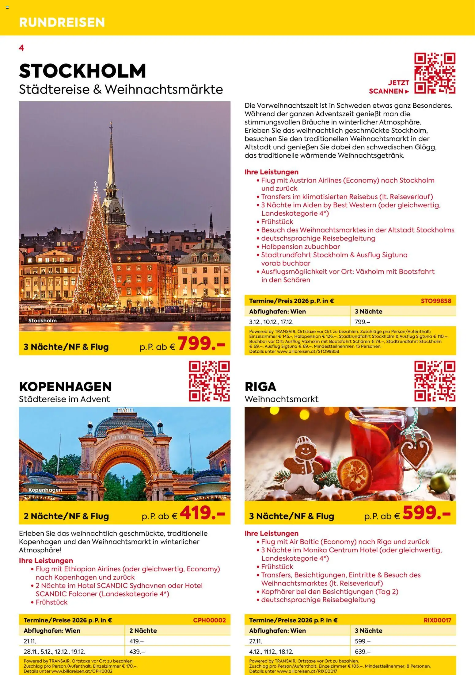 Billa- Billa Reisen Rundreise Highlights 2026/2027 gültig ab 12.08.2026 | Seite: 4
