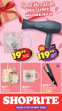 Shoprite specials catalogue – valid from 04.05.2026 | Page: 2 | Products: Dryer, Plate, Hair straightener, Mug
