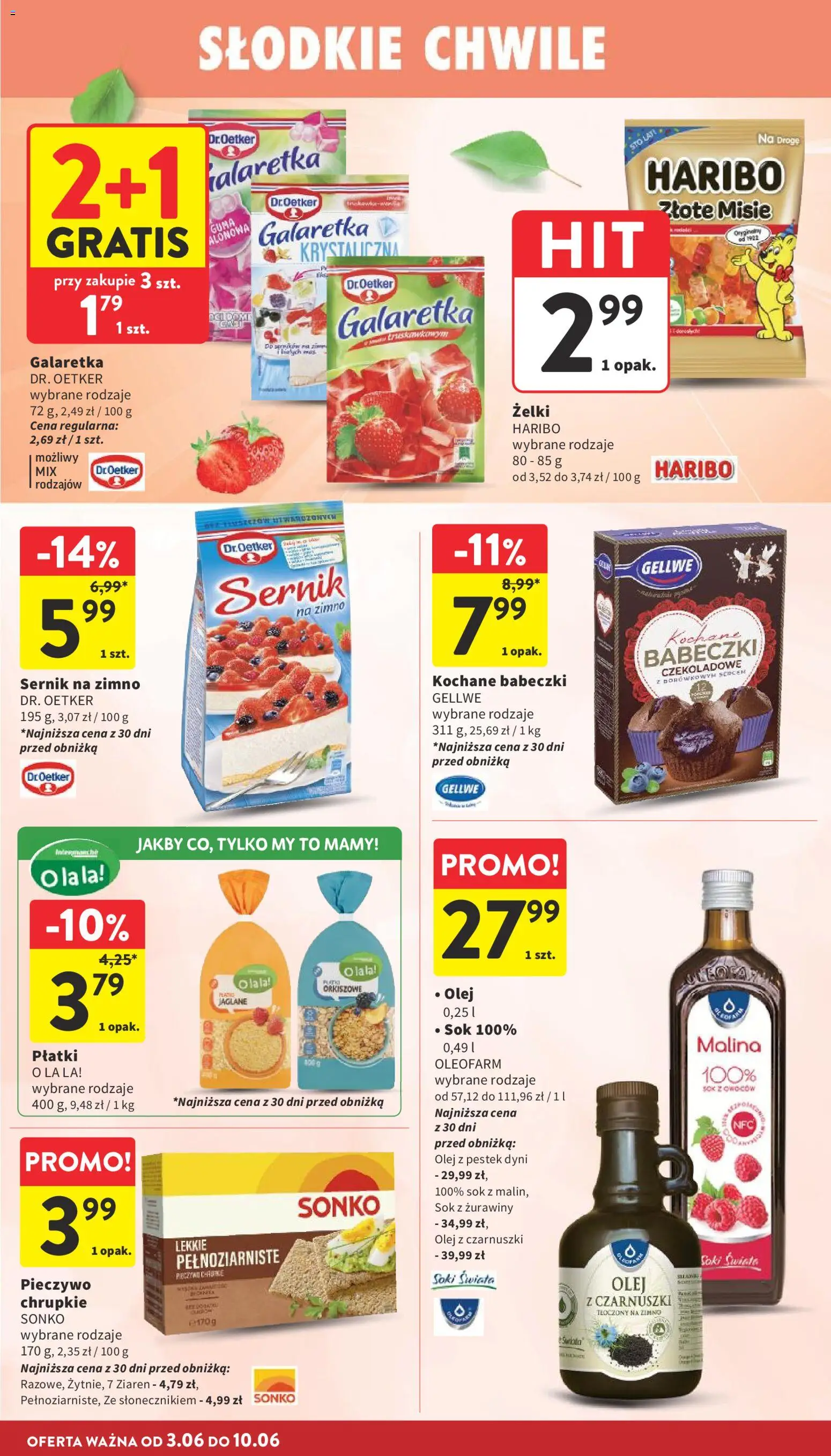 Intermarche gazetka od 03.06.2026 | Strona: 32 | Produkty: Pieczywo, Płatki, Olej z pestek dyni, Sok z żurawiny