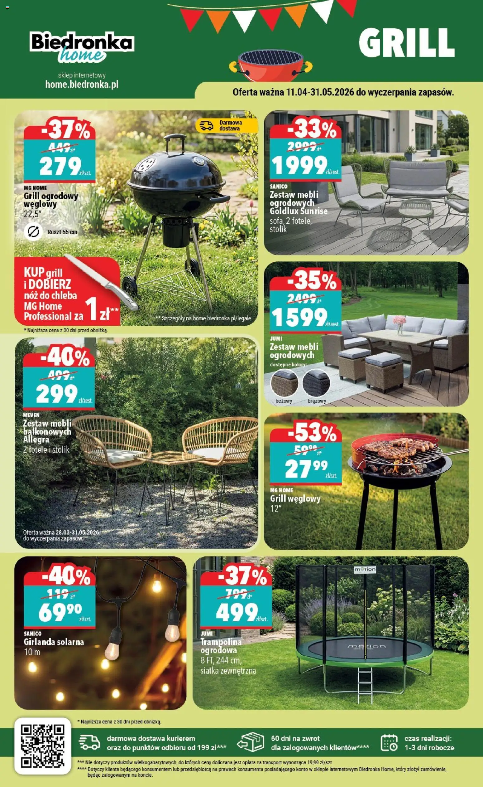 Biedronka gazetka - Home od 11.04.2026 | Strona: 2 | Produkty: Grill, Trampolina, Ruszt, Siatka