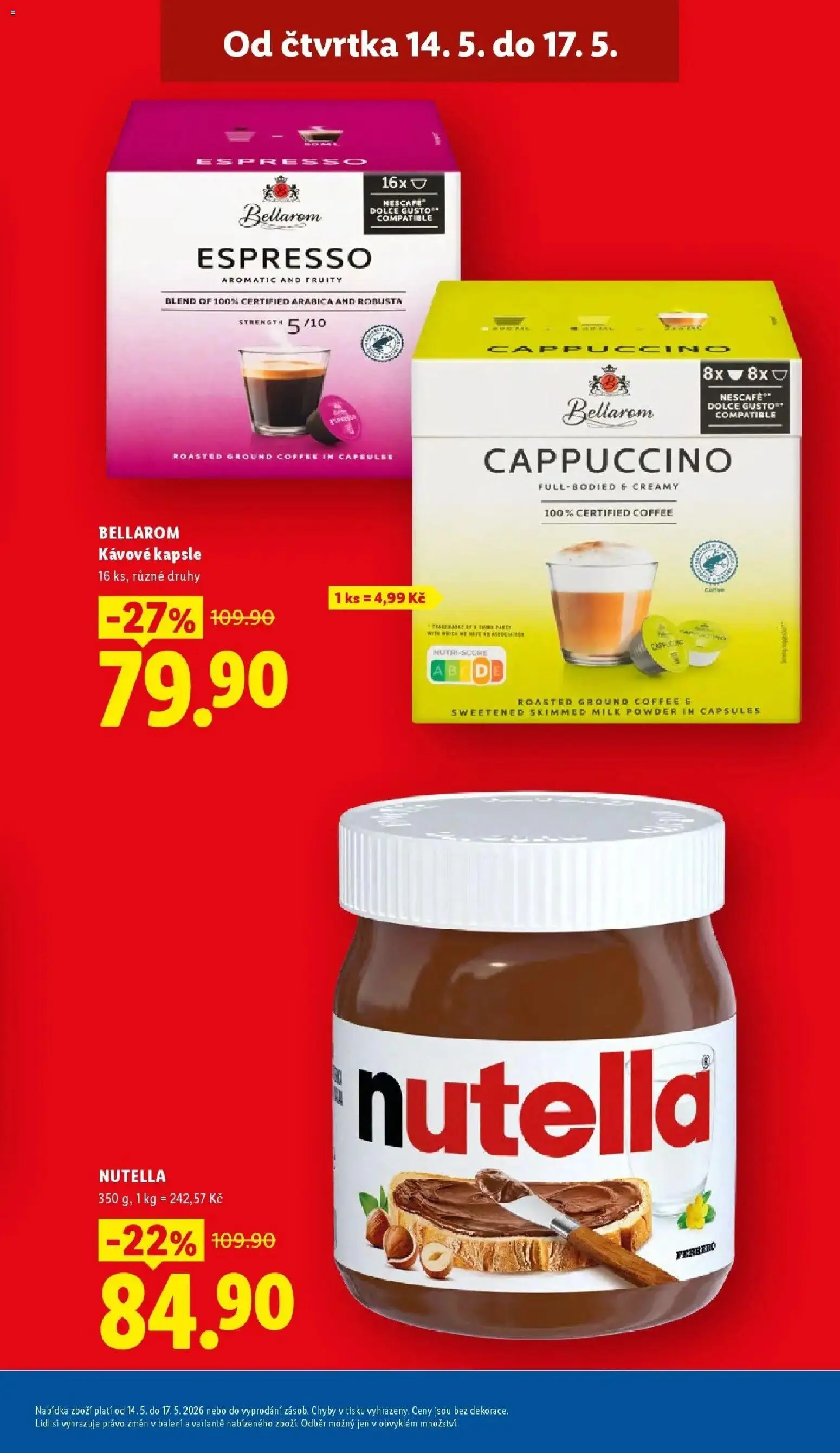 Lidl aktuální leták od 14.05.2026 | Strana: 7 | Produkty: Dolce Gusto, Kávové kapsle, Bellarom, Nutella