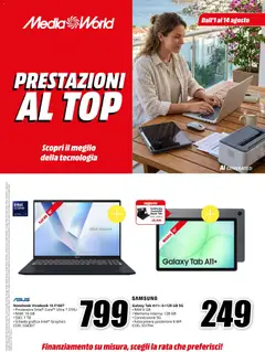Anteprima del volantino Media World volantino Prestazioni al top valido a partire dal 01/08/2026