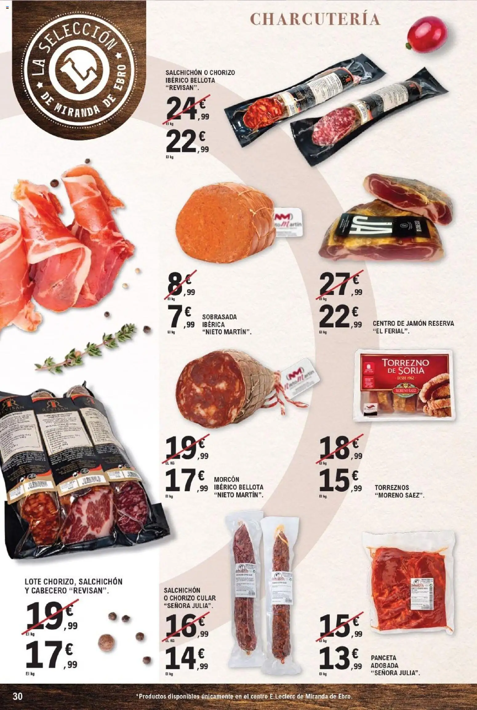 E.Leclerc - Miranda de Ebro │ válido desde el 16/09/2026 | Página: 30 | Productos: Panceta, Jamón, Sobrasada