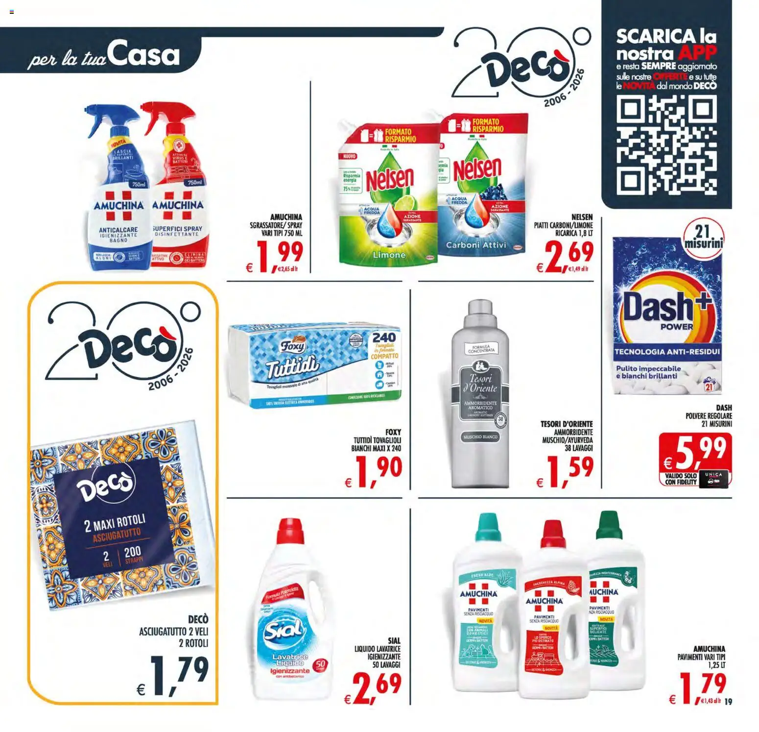 Volantino Decò del 21/08/2026 | Pagina: 19 | Prodotti: Piatti, Anticalcare, Acqua, Limone