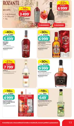 Auchan Szúrkolj velünk - amely érvényes a következő dátumtól: 11.06.2026 | Oldal: 13 | Termékek: Tonic, Martini fiero, Rum, Likőr