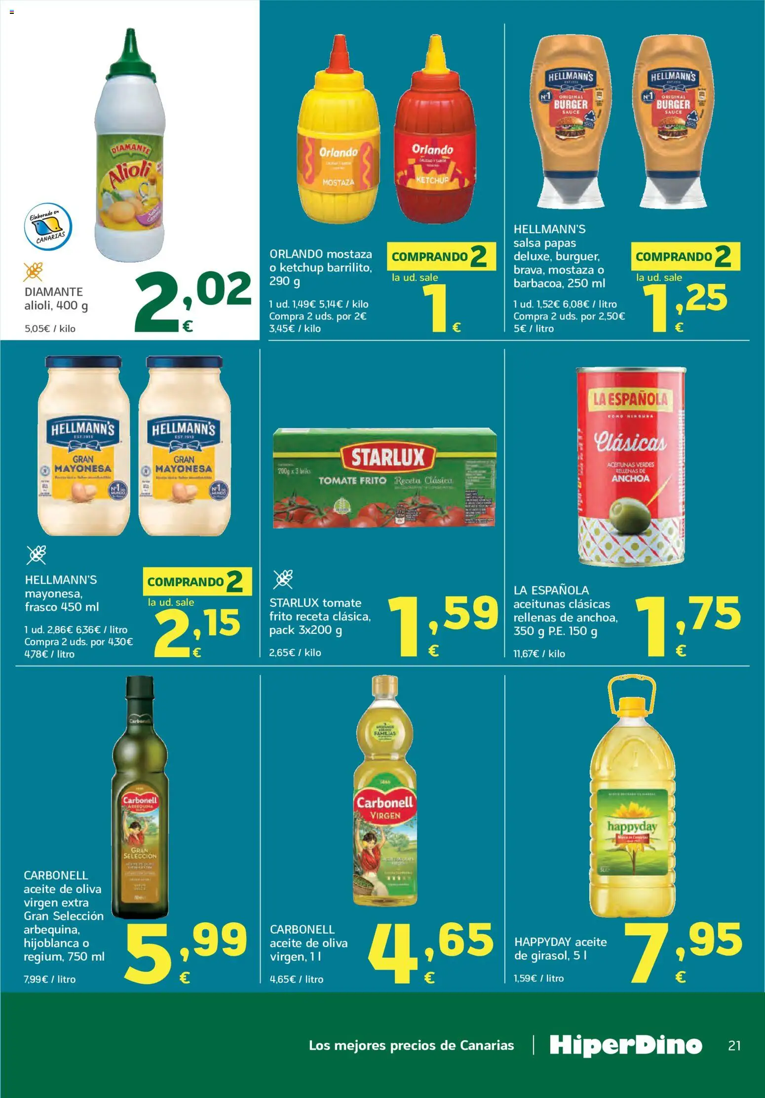 HiperDino folleto │ válido desde el 09.06.2026 | Página: 21 | Productos: Aceite, Aceite de oliva virgen extra, Οθόνη προβολής, Anchoa