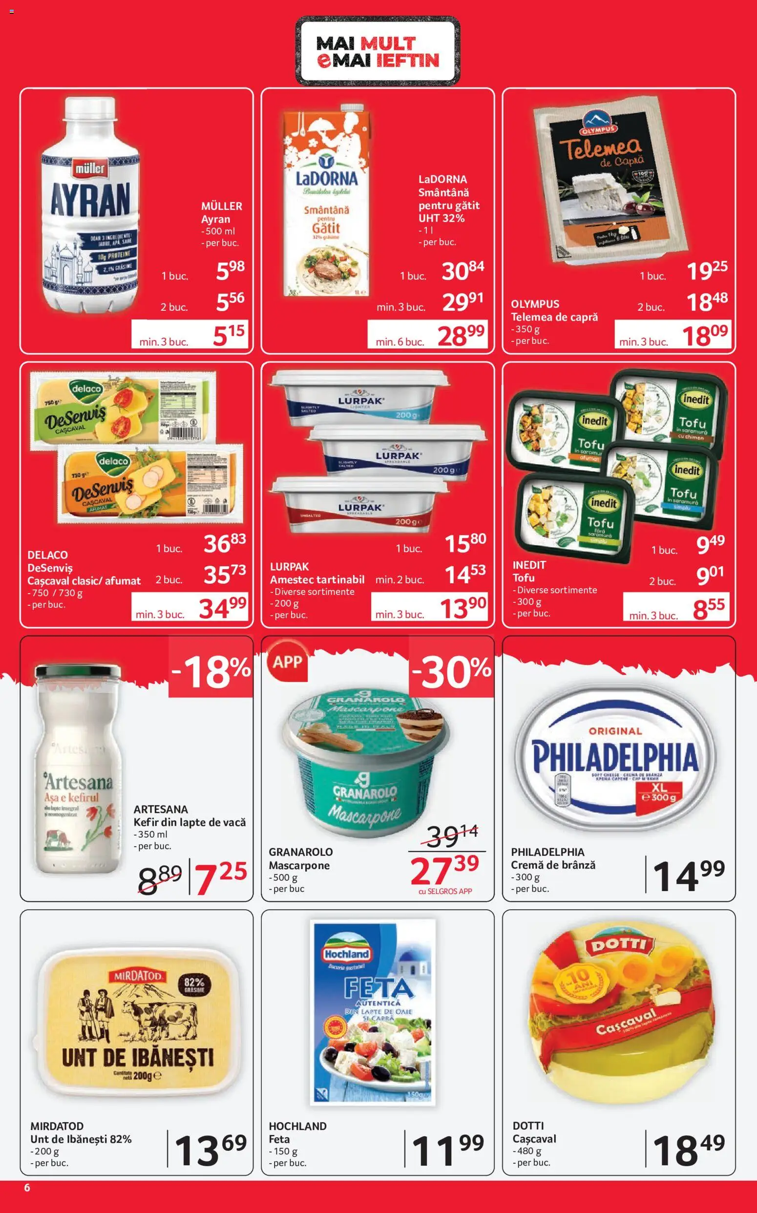 Noul catalog Selgros – valabil de la 24.07.2026 | Pagină: 6 | Produse: Masaüstü kılıfı, Brânză, Cremă de brânză, Mascarpone