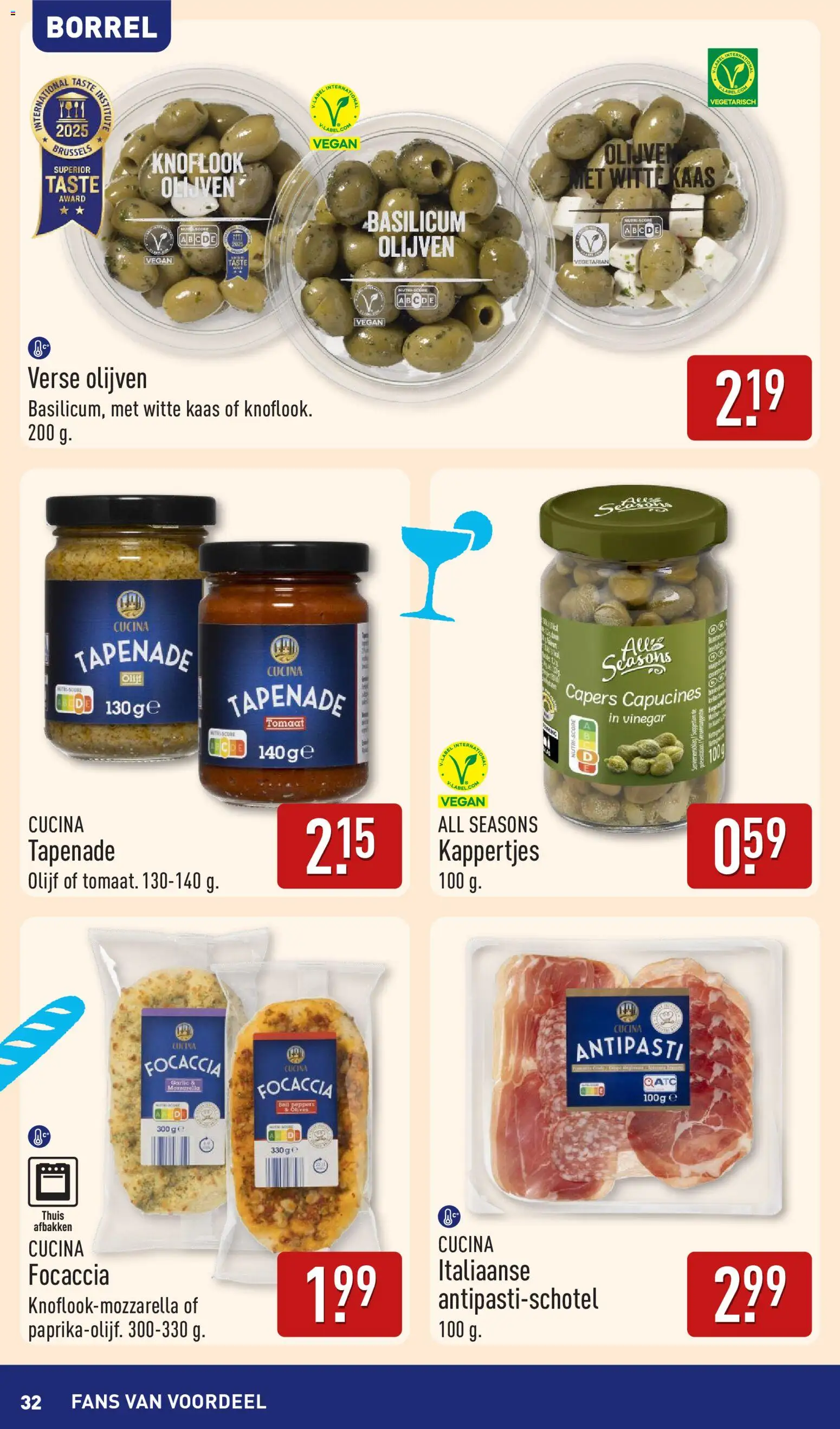 {H1} | Pagina: 32 | Producten: Tomaat, Kaas, Olijven, Knoflook