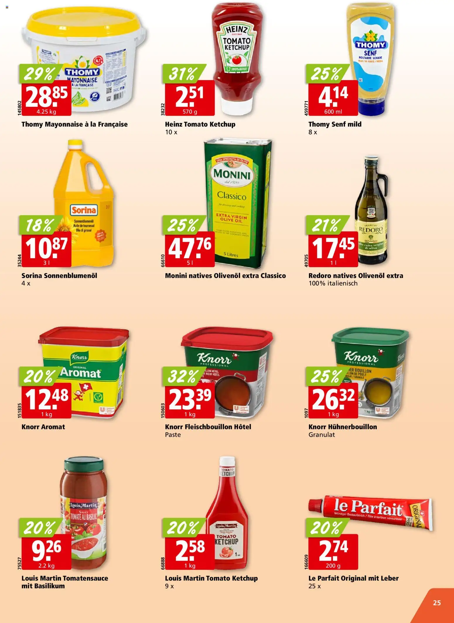 Aligro aktionen Chavannes, Matran, Genf, Sitten – gültig ab 26.10.2026 | Seite: 25 | Produkte: Ketchup, Mayonnaise