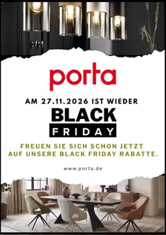 Porta! Black Friday Ankündigung ab 16.10.2026 gültig