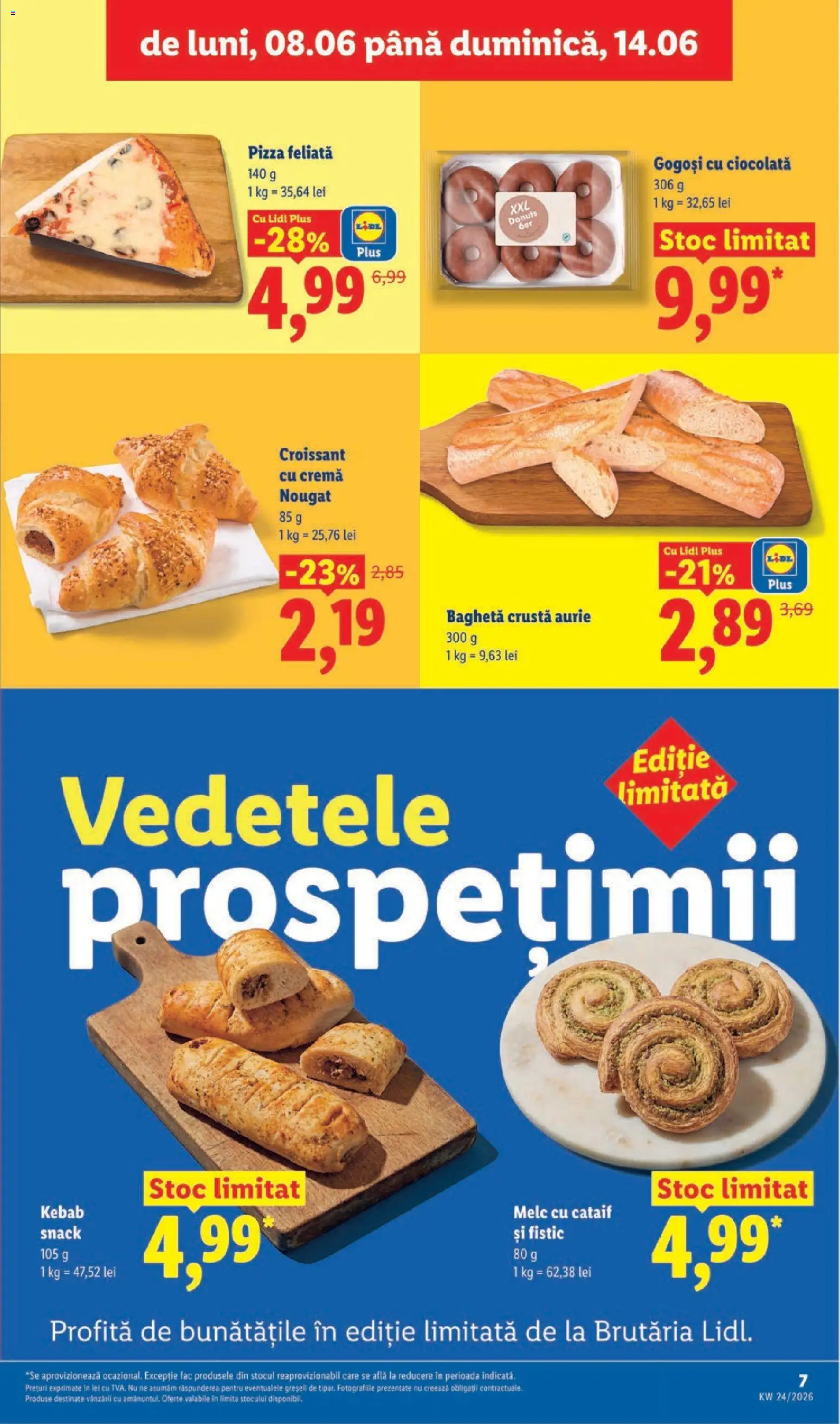 Noul catalog Lidl – valabil de la 08.06.2026 | Pagină: 7 | Produse: Cremă, Pizza, Fistic, Gogoși