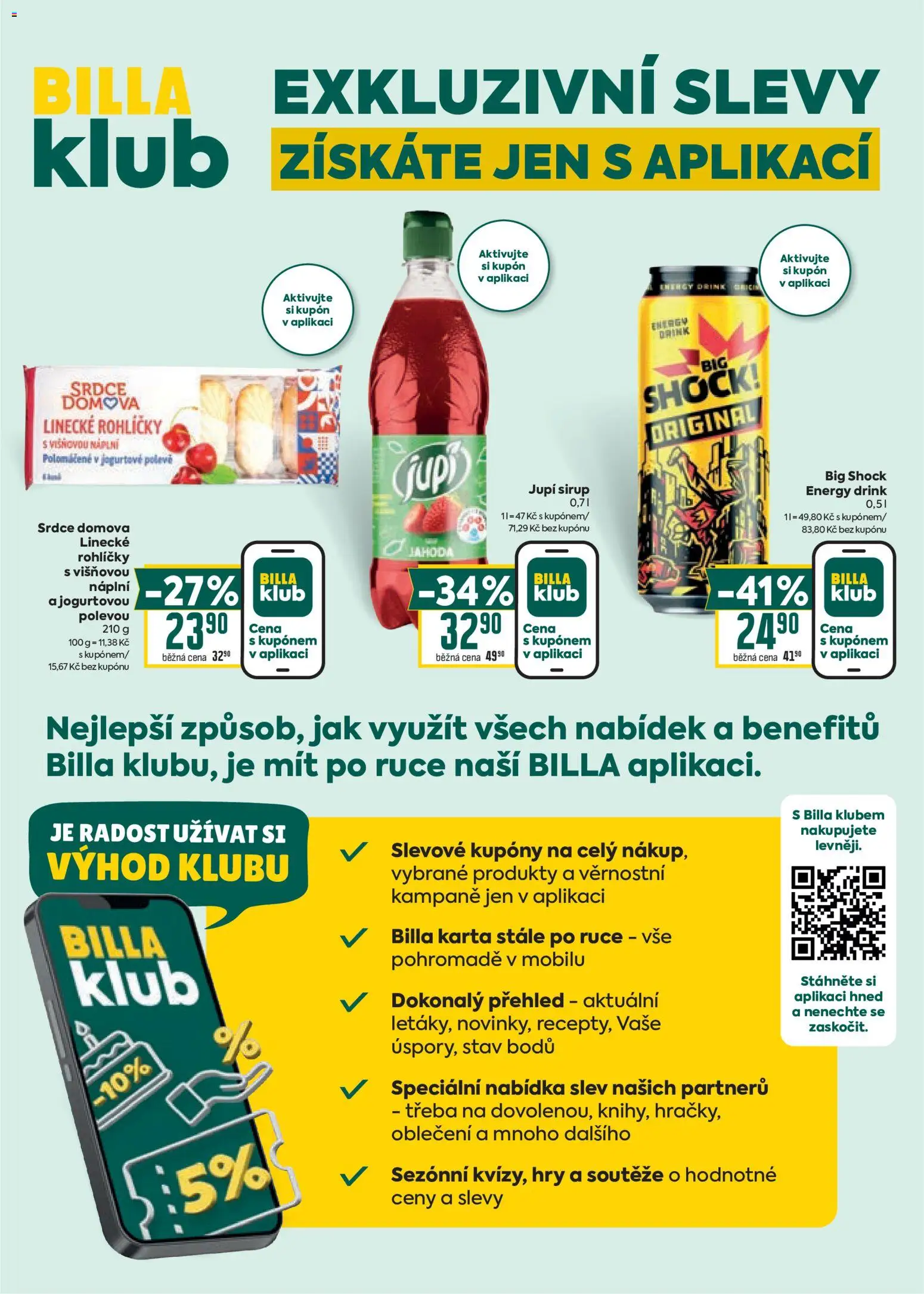 Billa Velký leták od 22.07.2026 | Strana: 36 | Produkty: Sirup, Linecké rohlíčky, Big Shock, Energy drink