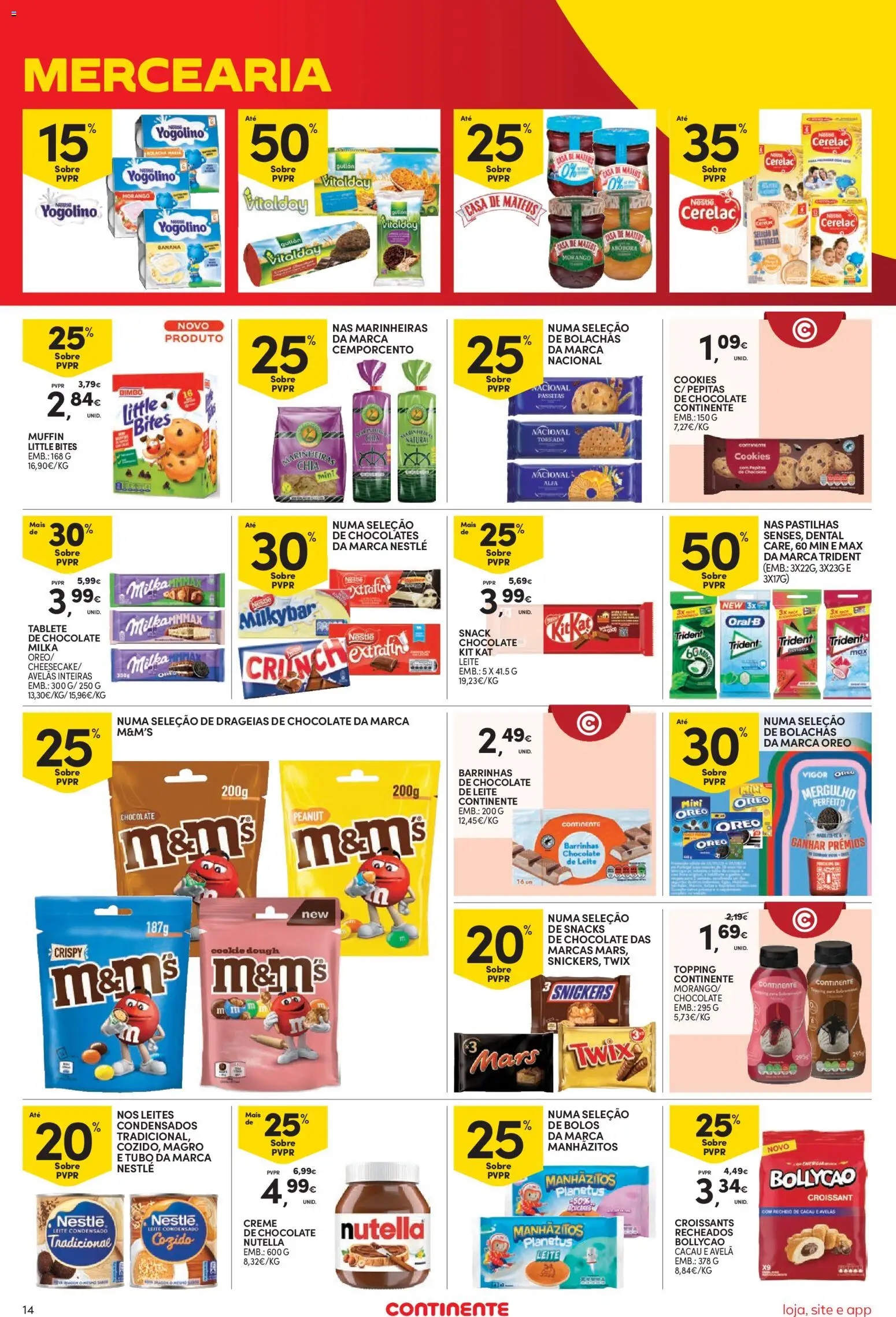 Continente Semanal Continente Bom Dia │ válido de 07/07/2026 | Página: 16 | Produtos: Banana, Marinheiras chia, Chocolates, Creme