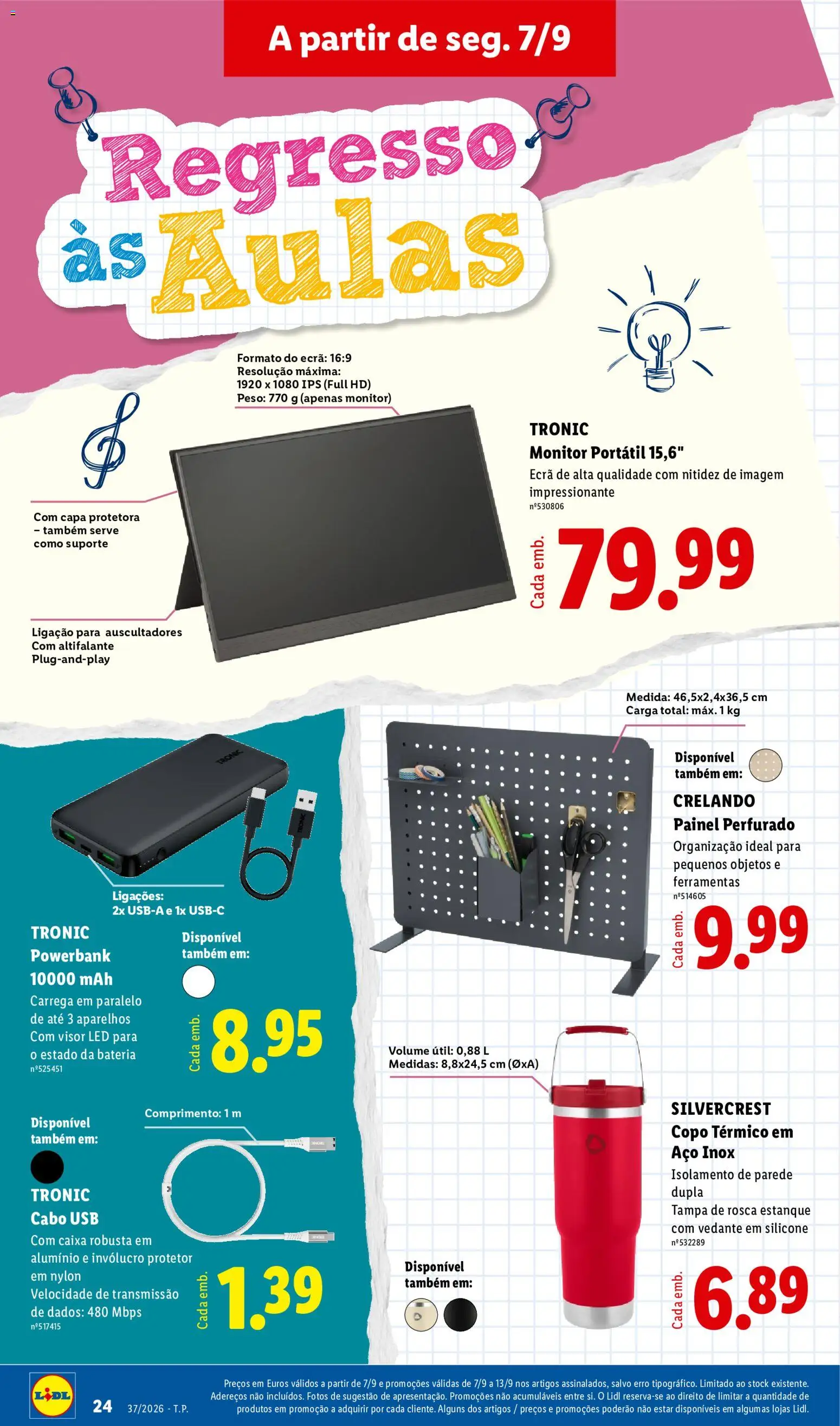 Lidl Promoções Semanais │ válido de 07/09/2026 | Página: 26 | Produtos: Cabo, Altifalante, USB, Ferramentas