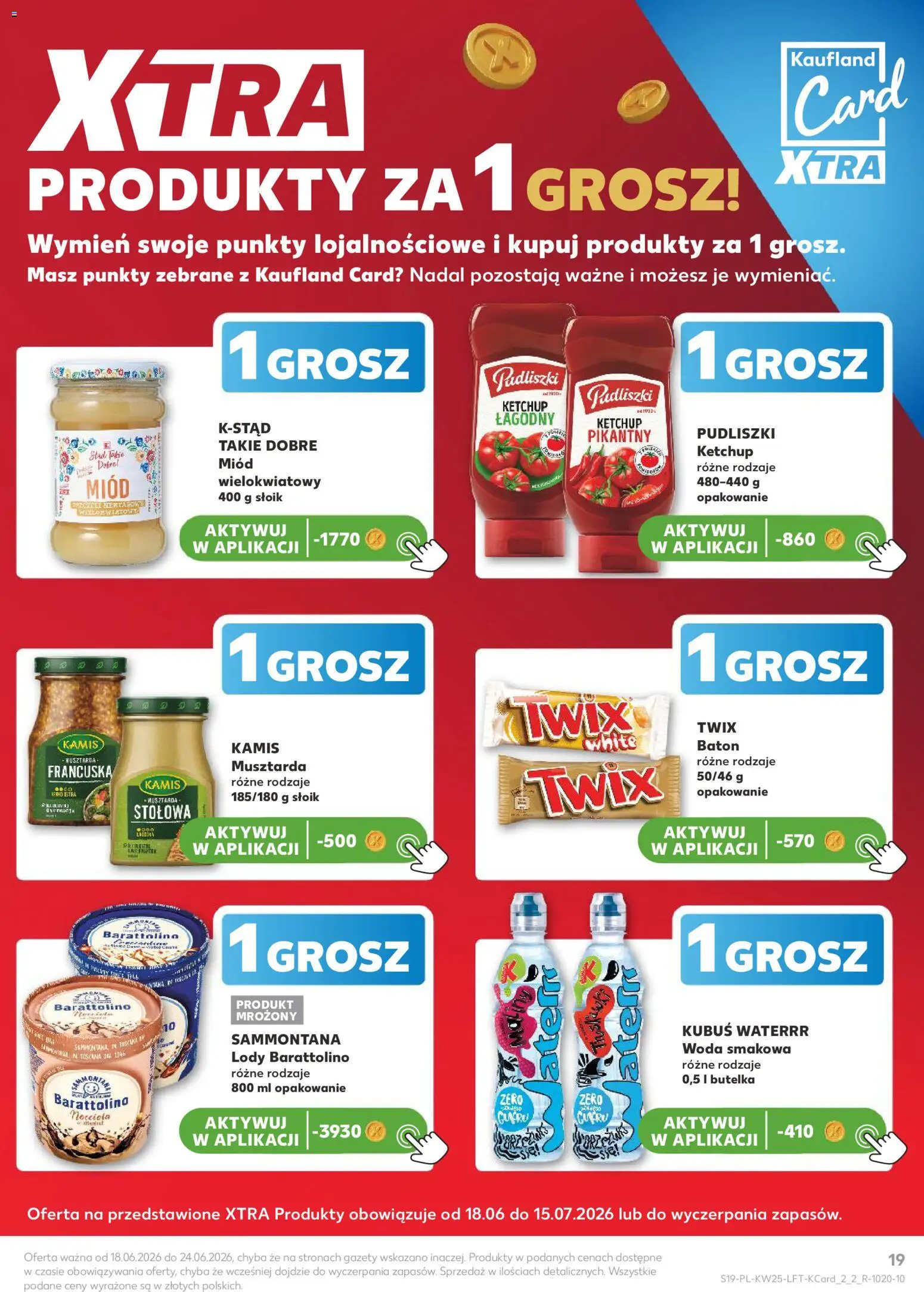 Kaufland gazetka od 18.06.2026 | Strona: 19 | Produkty: Miód, Musztarda francuska, Baton, Lody