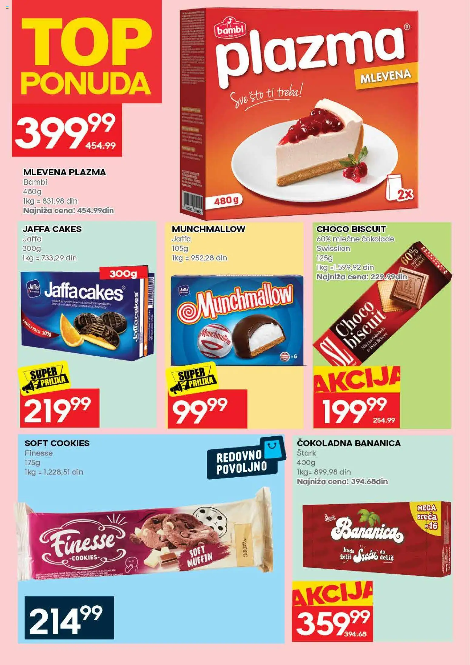 Mercator katalog - važi od 02.07.2026 | Strana: 22 | Proizvode: Munchmallow, Sto, Plazma, Čokolada