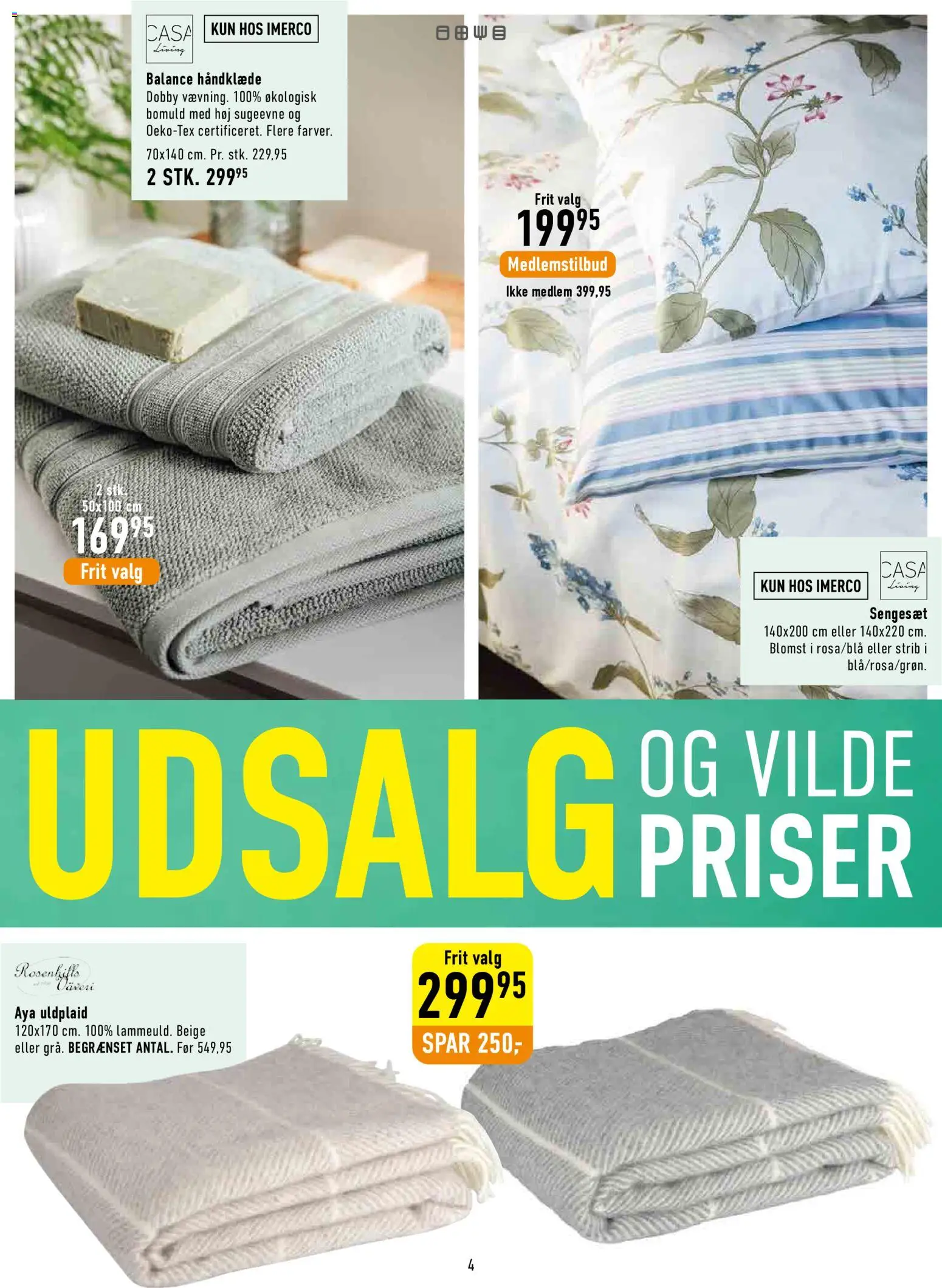 Imerco tilbudsavis – gyldig fra 12.06.2026 | Side: 4 | Produkter: Sengesæt, Håndklæde