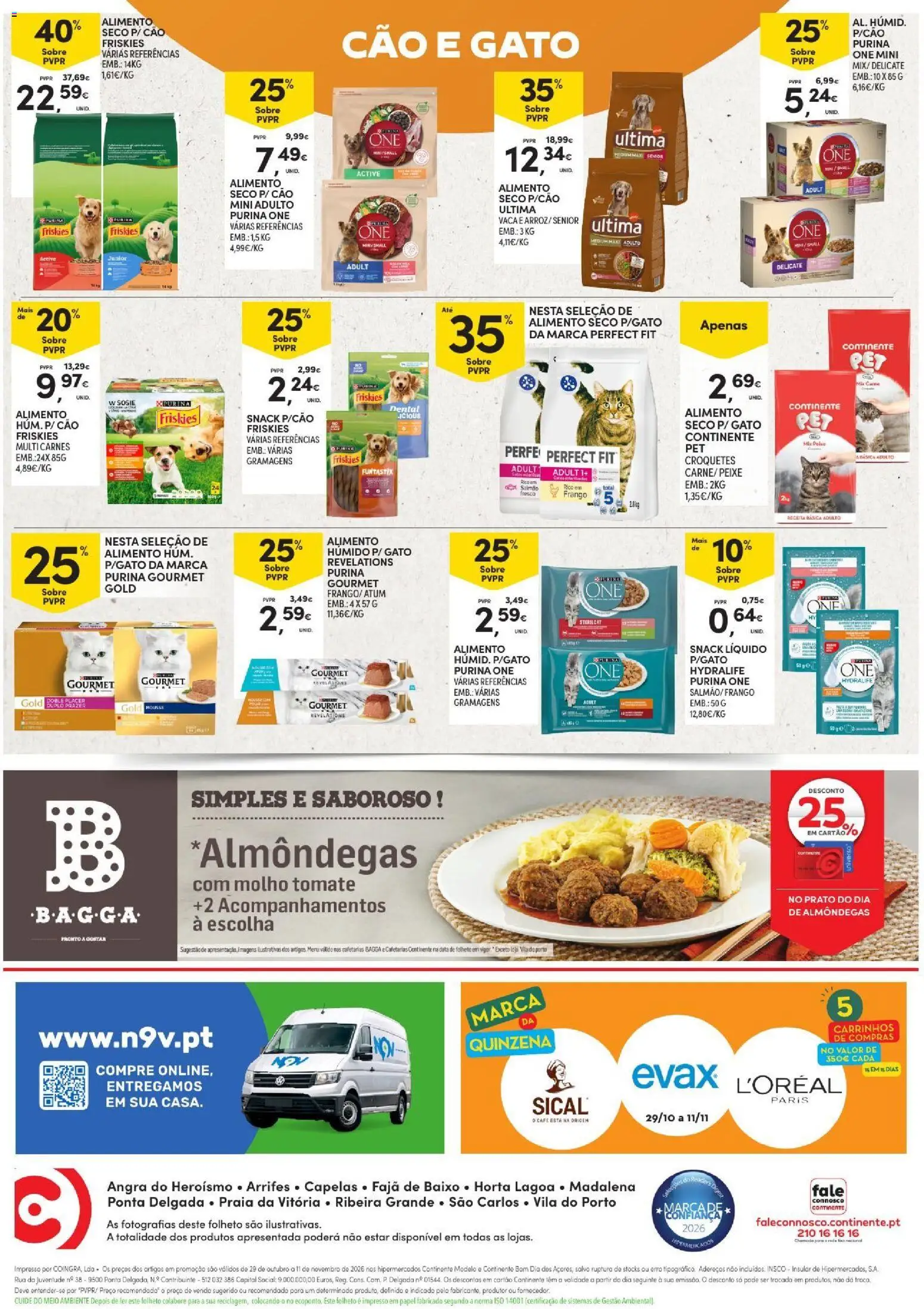 Continente Toda a gente poupa em tudo │ válido de 29/10/2026 | Página: 36 | Produtos: Atum, Purina one, Croquetes, Tomate