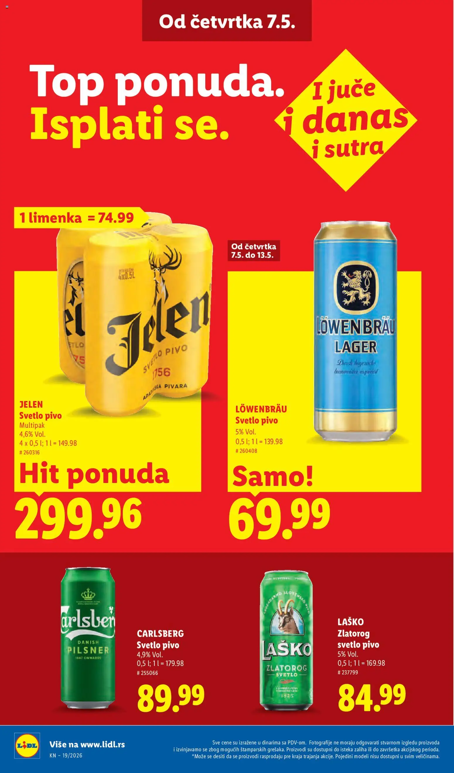 Lidl katalog - važi od 07.05.2026 | Strana: 32 | Proizvode: Pivo, Carlsberg