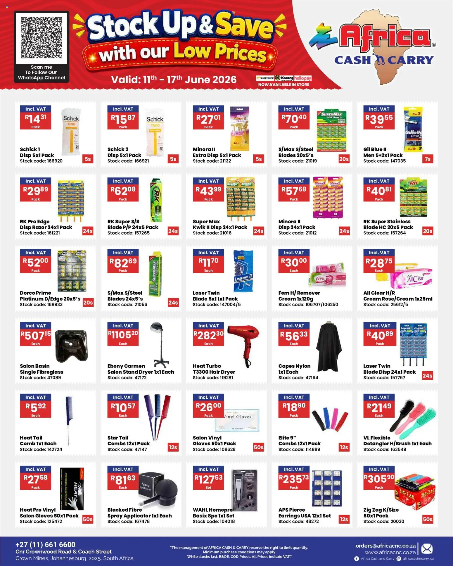 New Africa Cash & Carry catalogue – valid from 11.06.2026 | Page: 30 | Products: Earrings, Dryer, Hair dryer, Stock