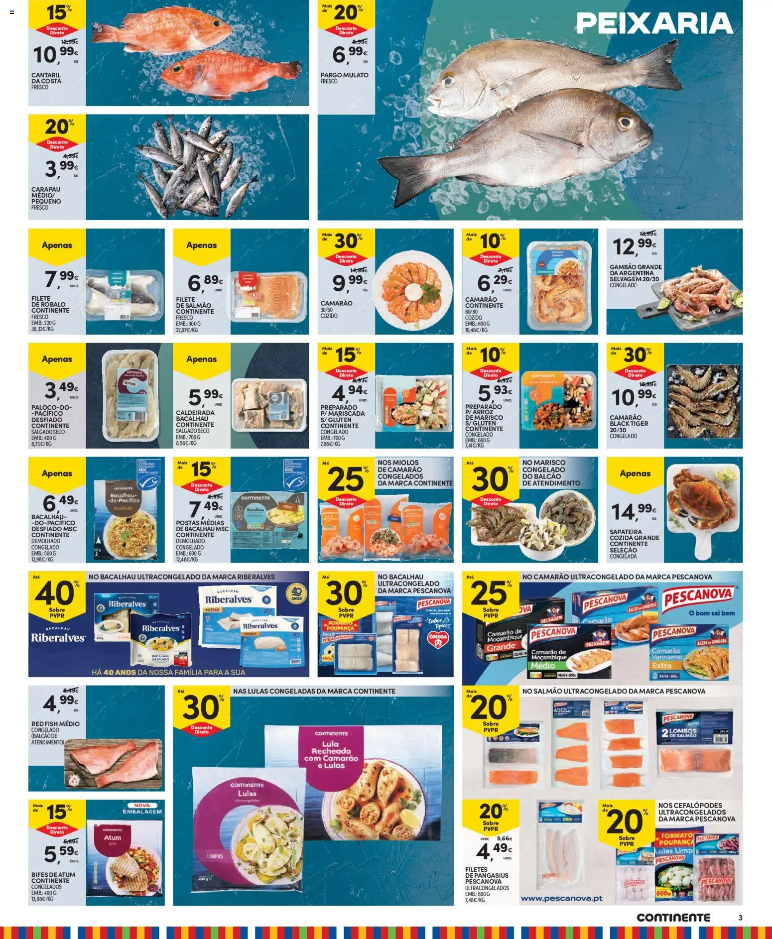 Continente folheto Madeira │ válido de 13/10/2026 | Página: 3 | Produtos: Bacalhau, Camarão, Sapateira, Filete