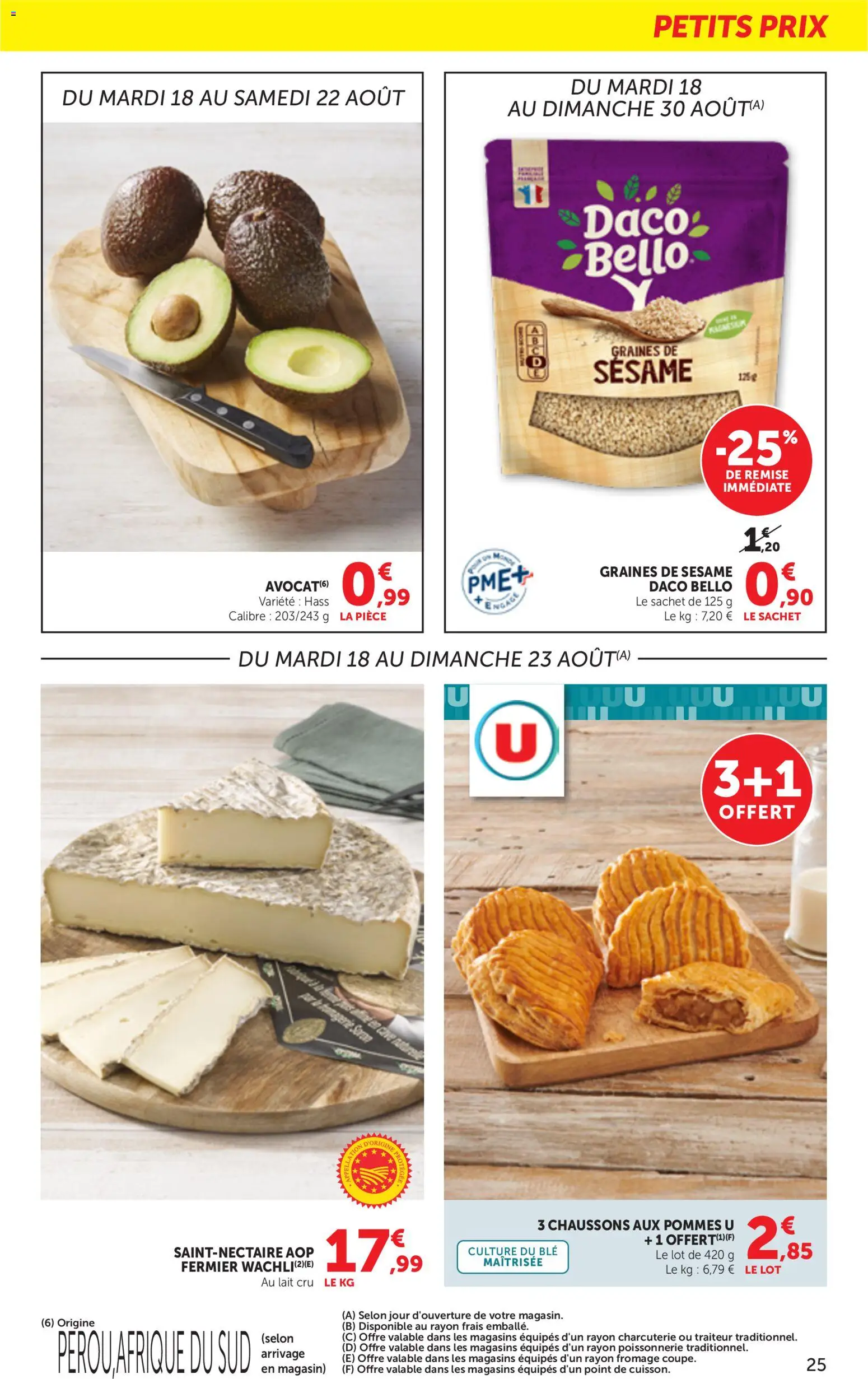 {H1} | Page: 25 | Produits: Charcuterie, Sésame, Fromage, Chaussons