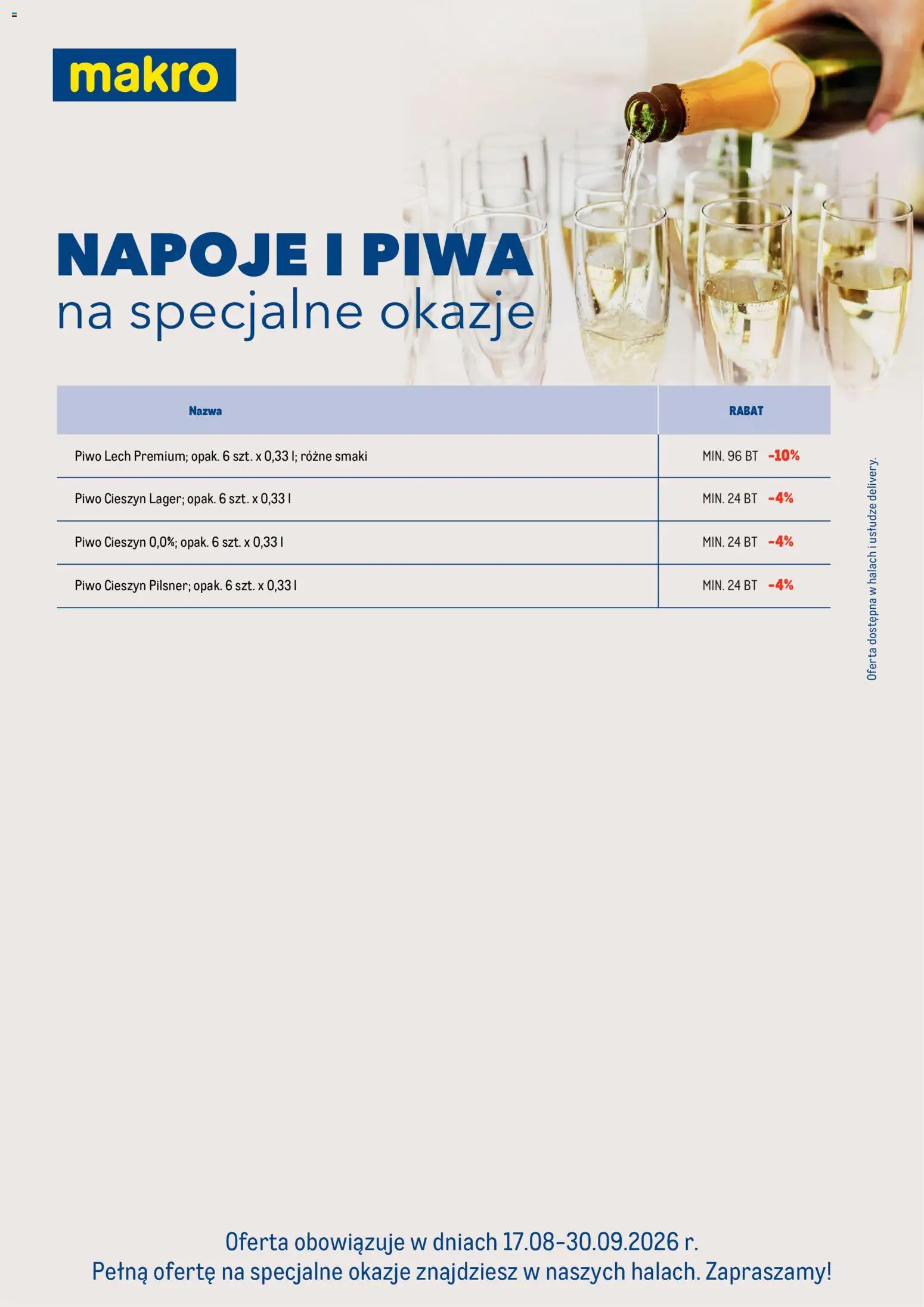 Makro gazetka - Oferta weselna od 17.08.2026 | Strona: 2 | Produkty: Lech, Napoje, Piwo